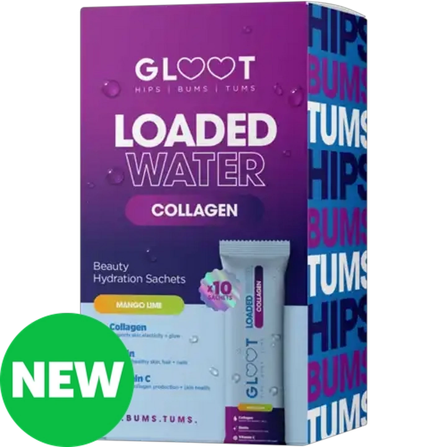 Image of Gloot Mango Lime Loaded Water Collagen 10-Pack 