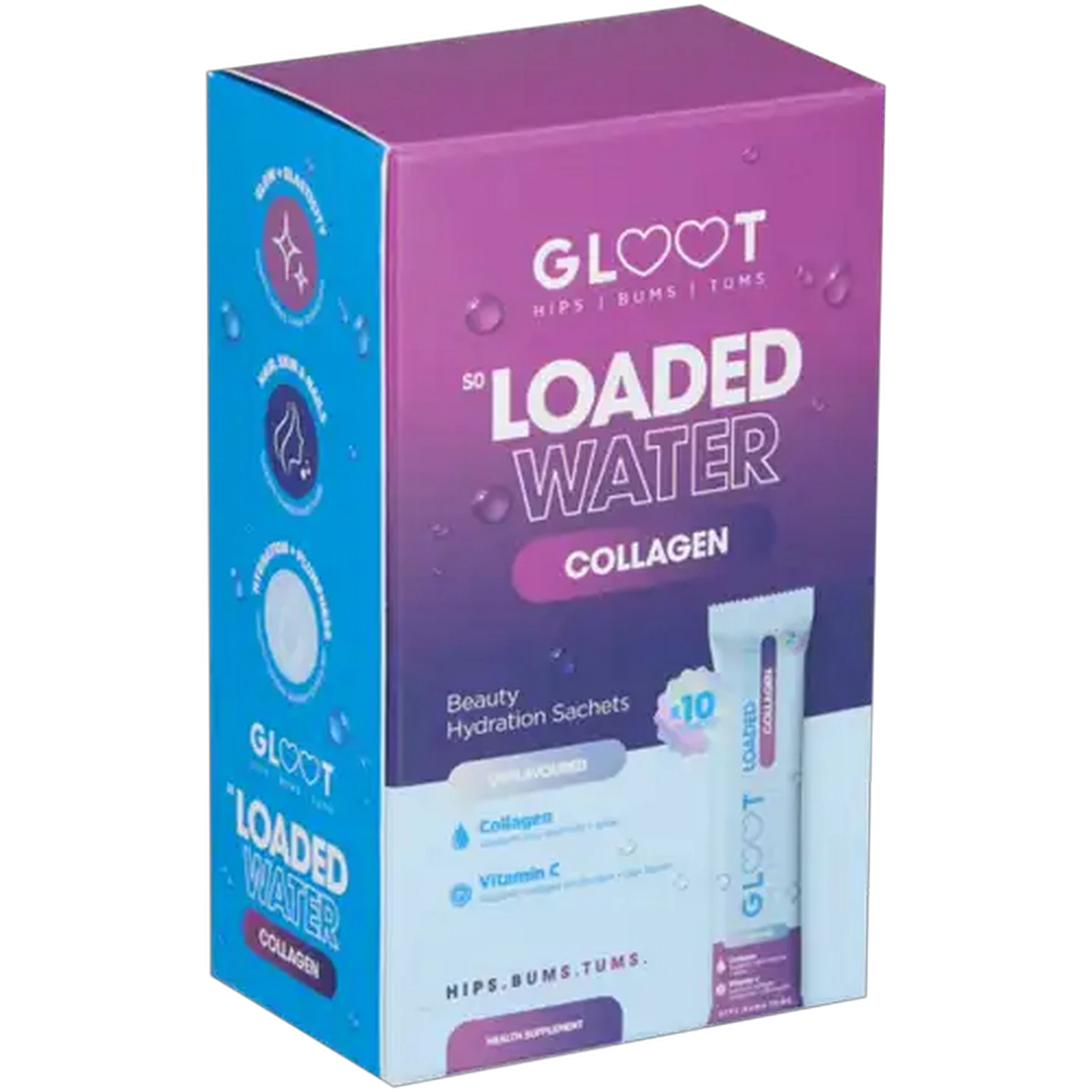 Image of Gloot Unflavoured Loaded Water Collagen 10-Pack 