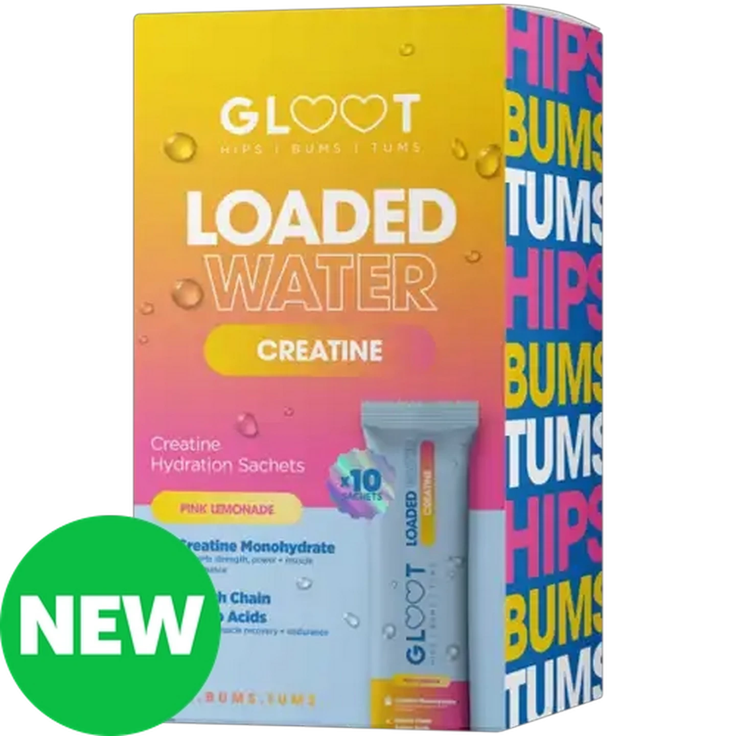 Image of Gloot Pink Lemonade Loaded Water Creatine 10-Pack 