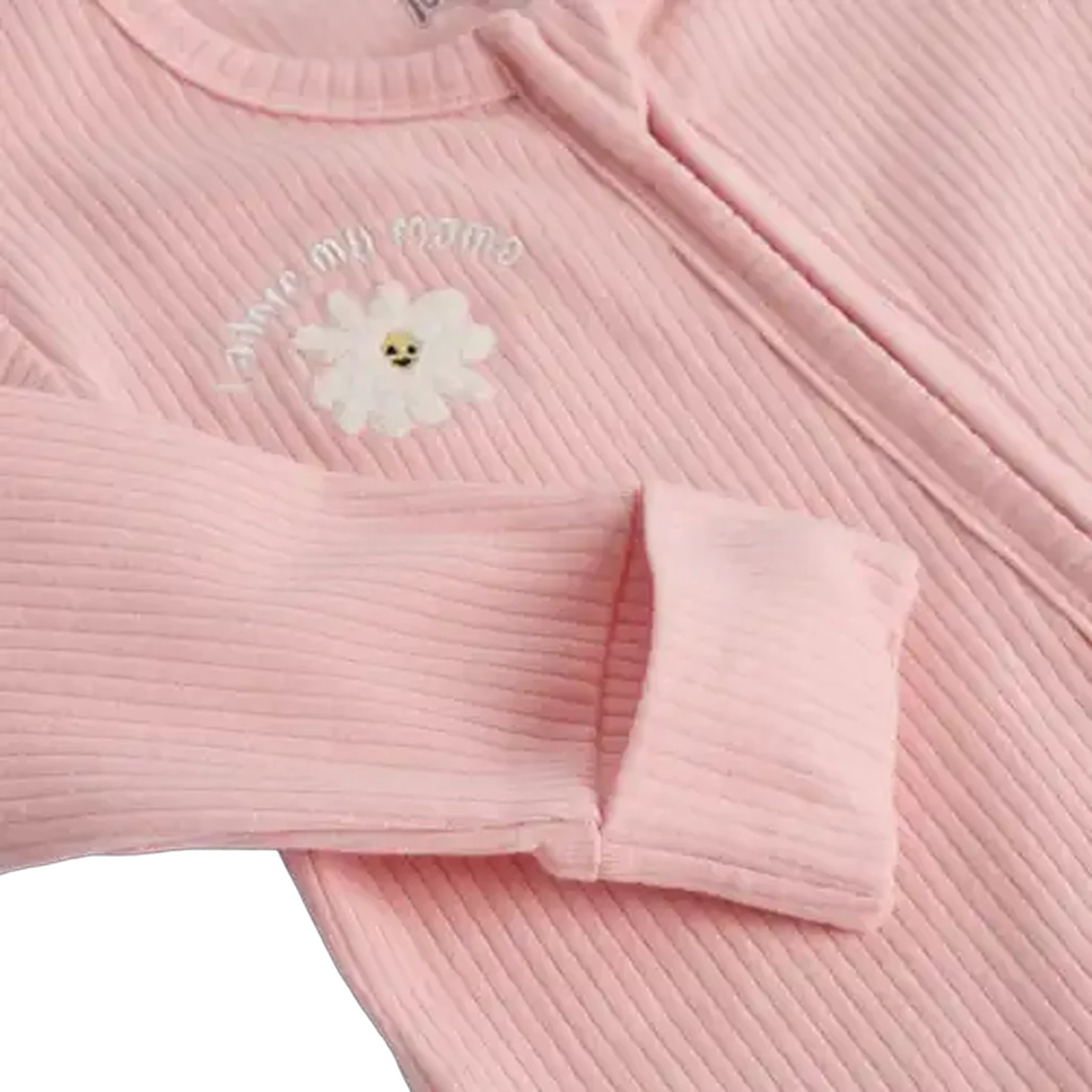 Image of Jolly Tots Basics Pink Ribbed Sleepsuit 18 - 24 Months