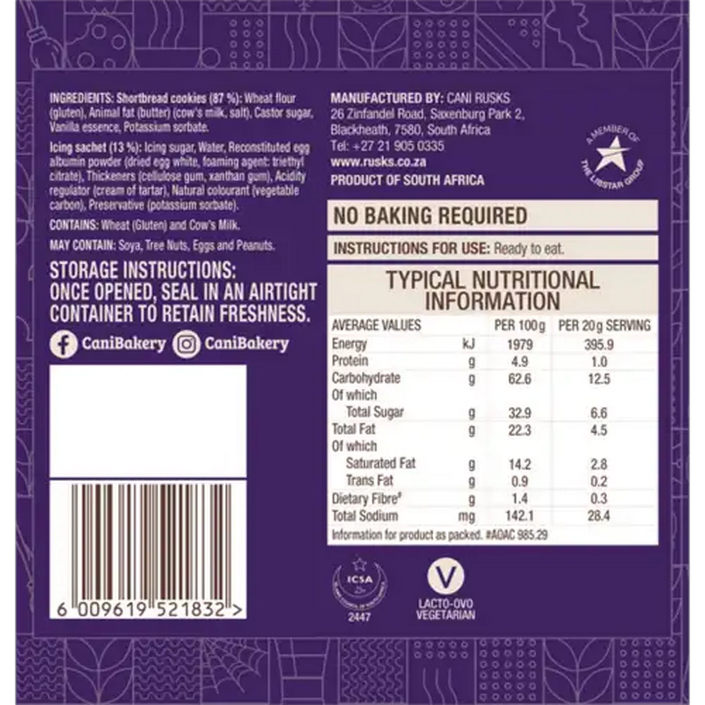 Image of Cani Halloween Vanilla Shortbread Cookies Kit 230g 