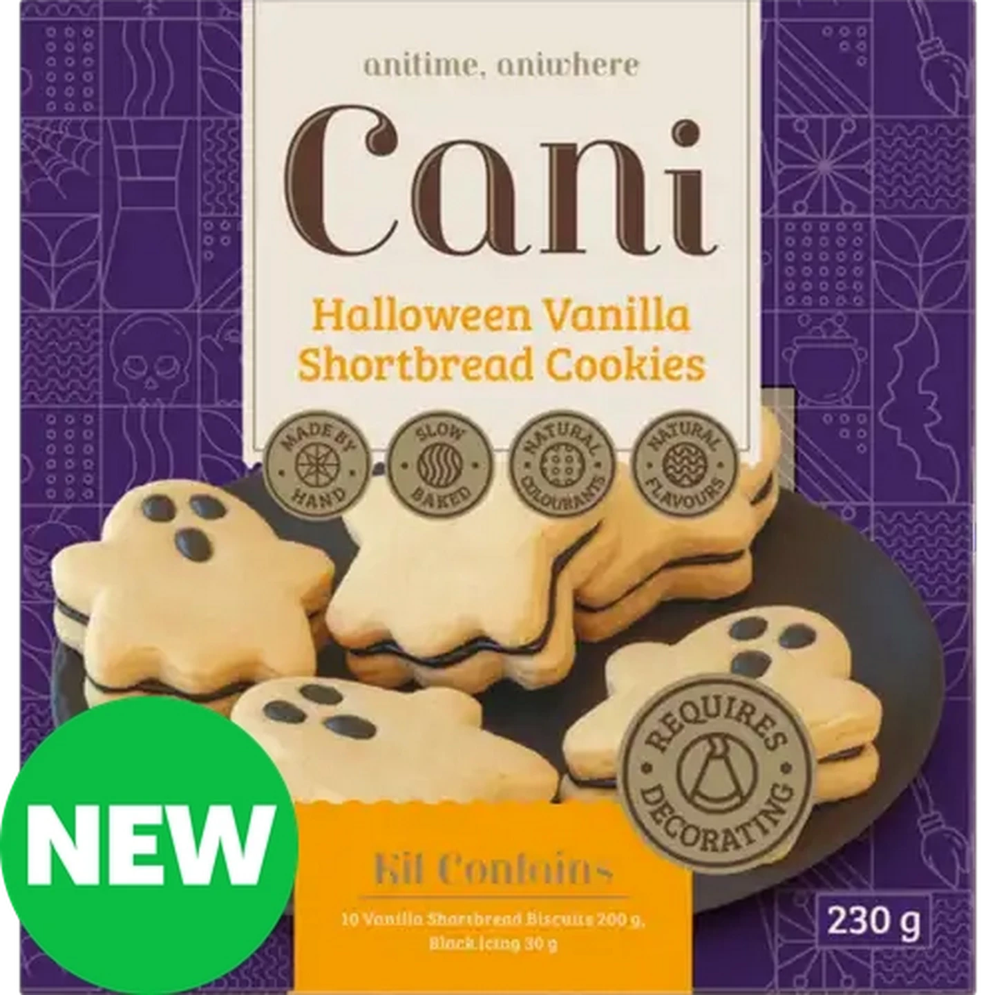 Image of Cani Halloween Vanilla Shortbread Cookies Kit 230g 