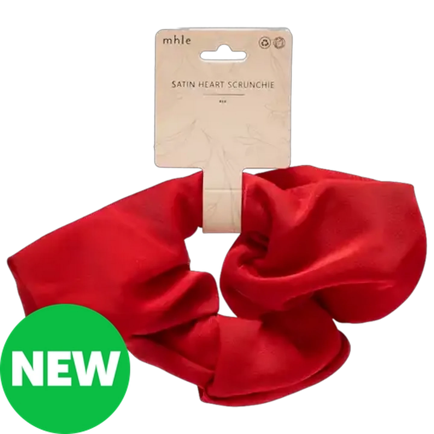Image of Mhle Red Satin Abstract Scrunchie
