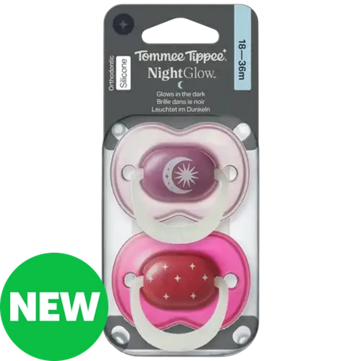 Image of Tommee Tippee NightGlow Dummy 18-36 Months 2-Pack