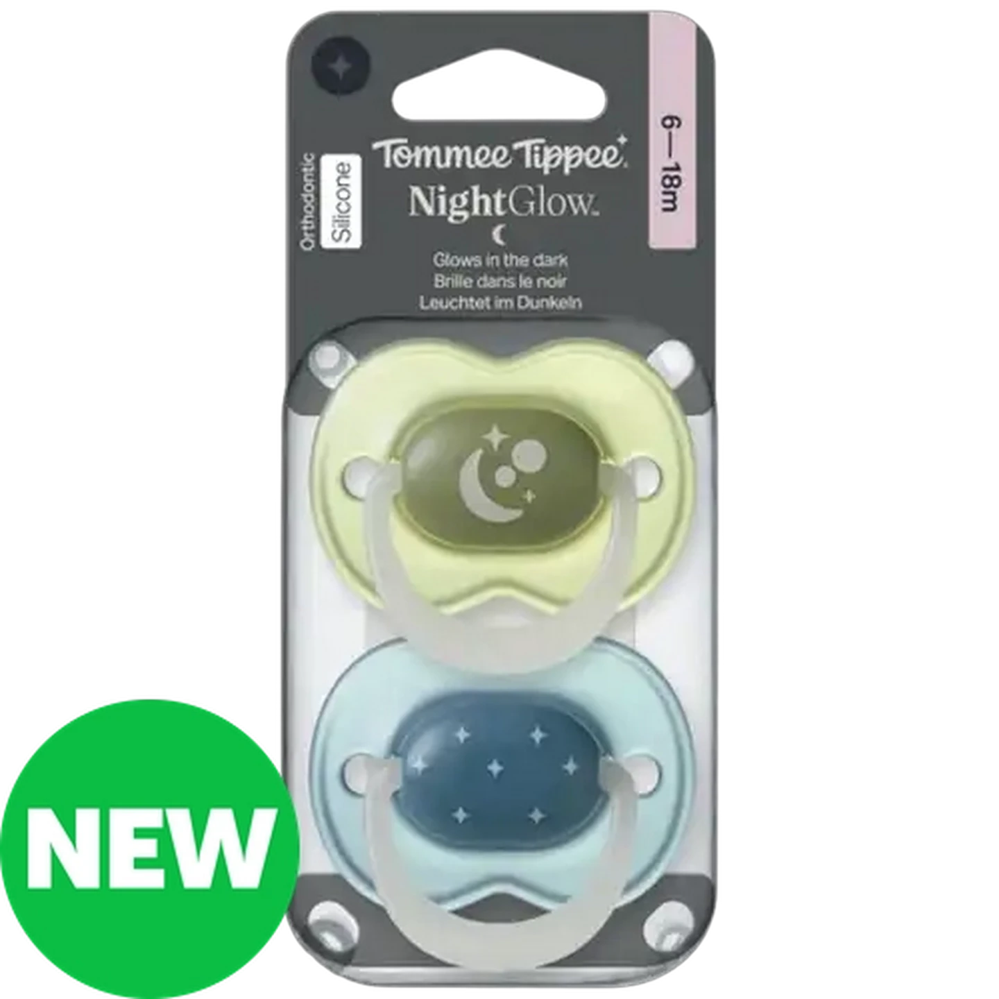 Image of Tommee Tippee NightGlow Dummy 6-18 Months 2-Pack