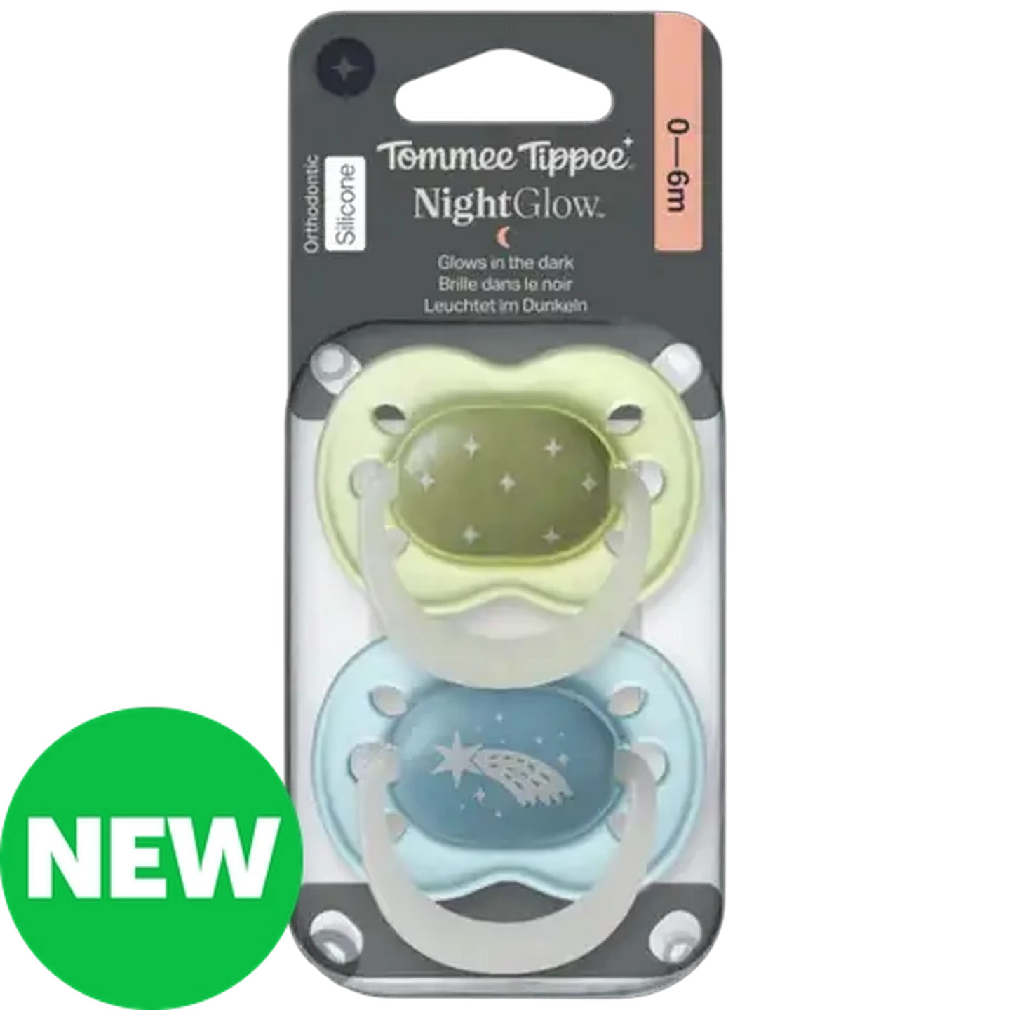 Image of Tommee Tippee NightGlow Dummy 0-6 Months 2-Pack