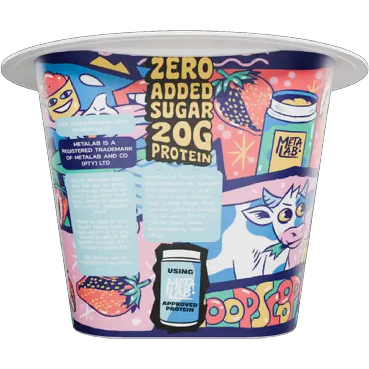Image of METALAB High Protein Strawberry Flavoured Low Fat Yoghurt 200g
