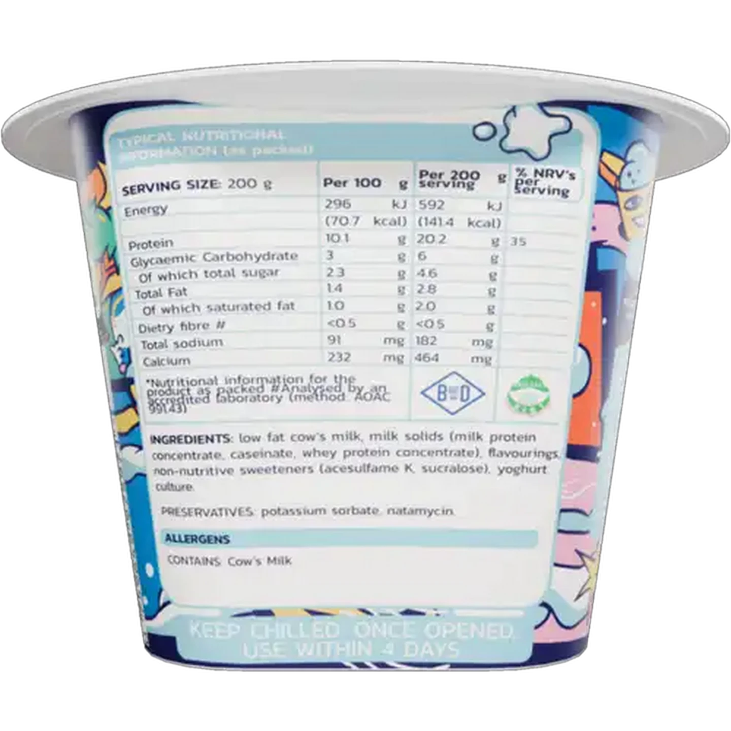 Image of METALAB High Protein Original Sweetened Low Fat Yoghurt 200g