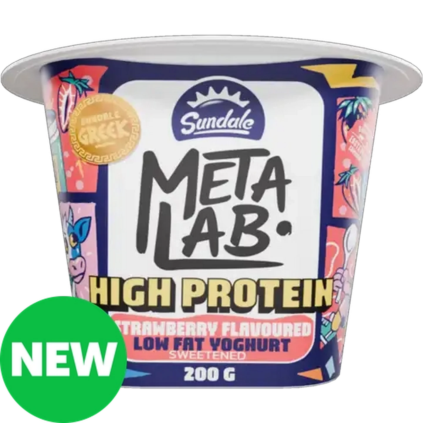 Image of METALAB High Protein Strawberry Flavoured Low Fat Yoghurt 200g