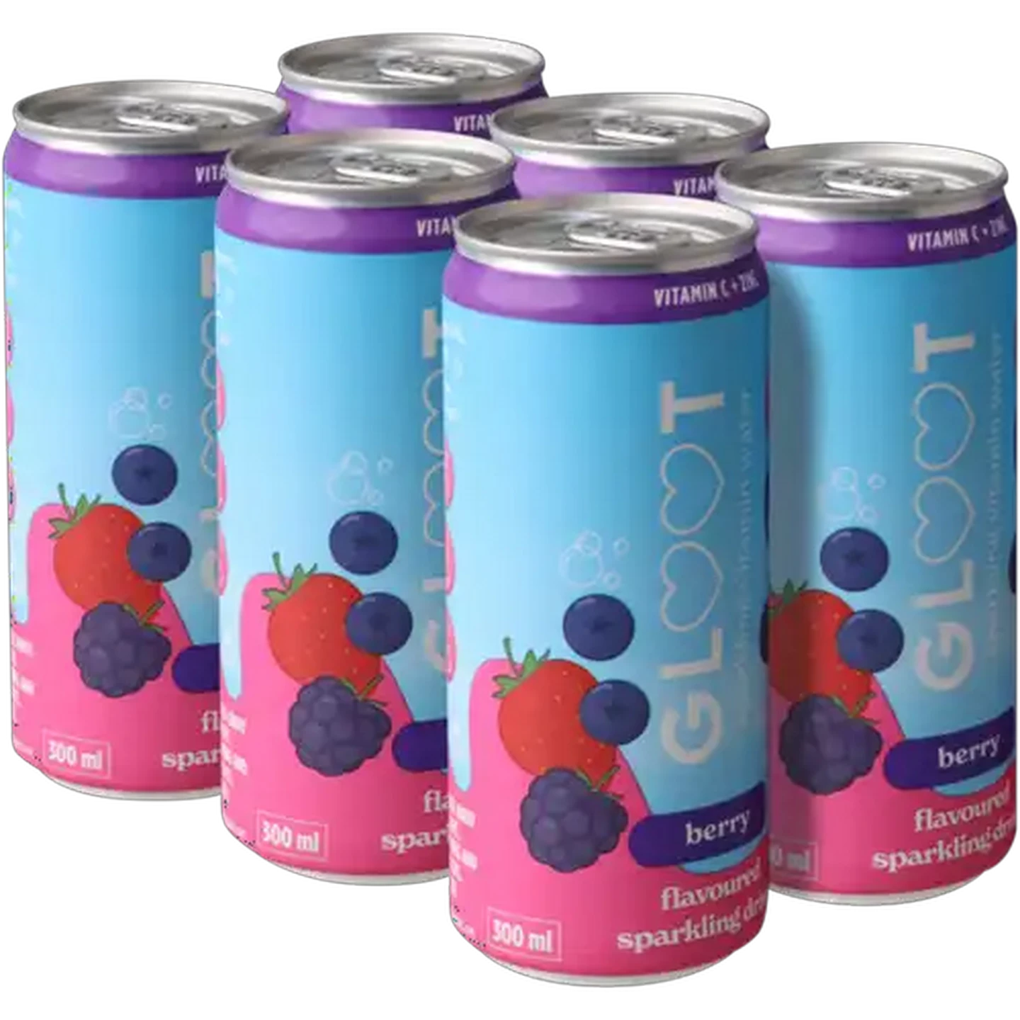 Image of Gloot Berry Flavoured Sparkling Vitamin Water 6 x 300ml 