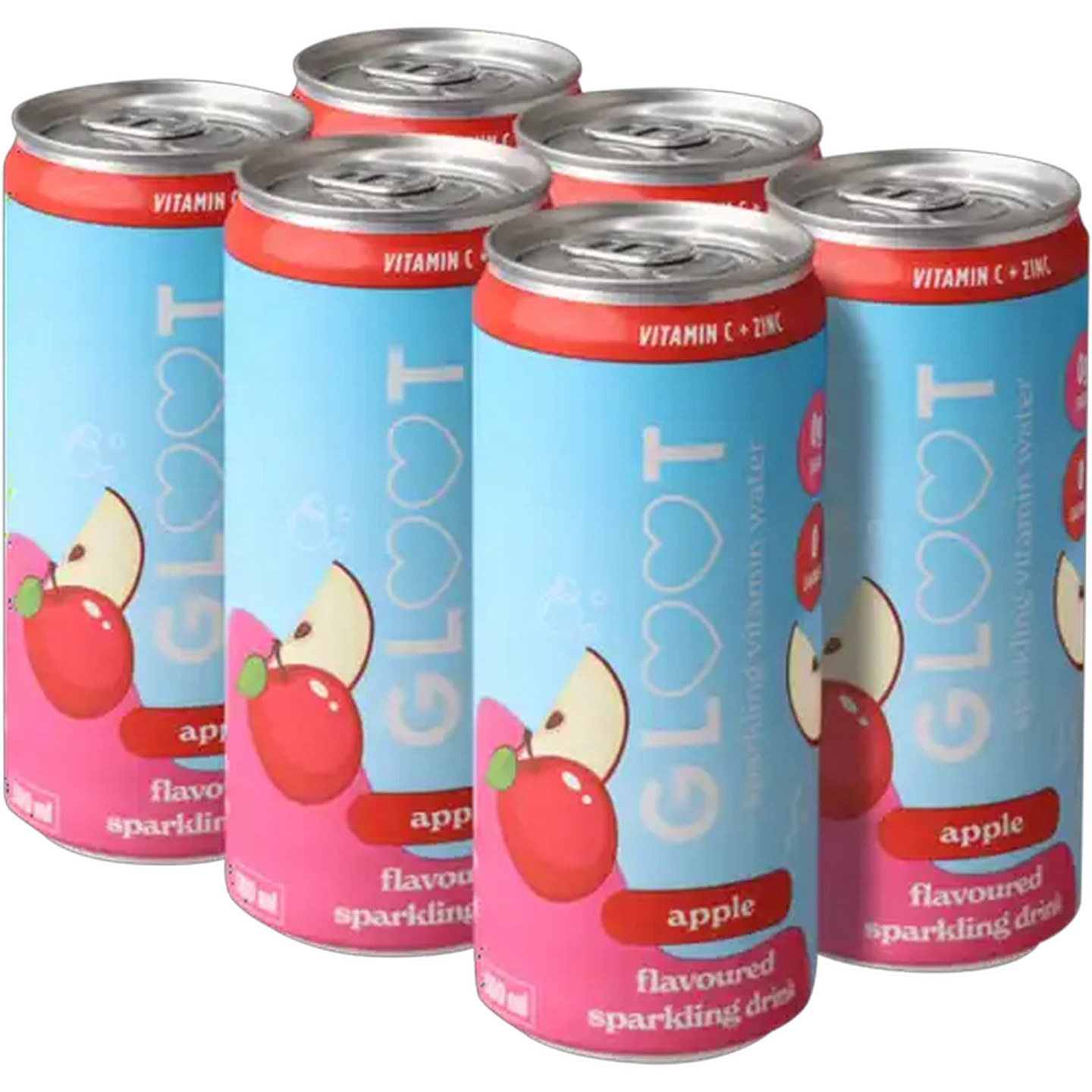 Image of Gloot Apple Flavoured Sparkling Vitamin Water 6 x 300ml 