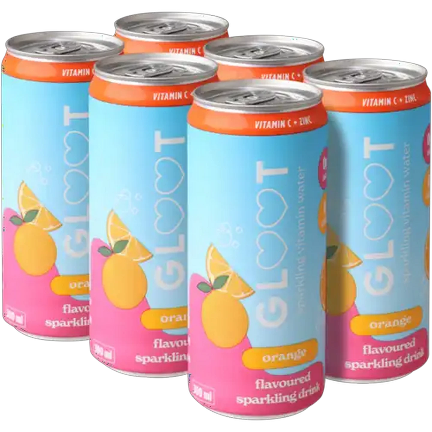 Image of Gloot Orange Flavoured Sparkling Vitamin Water 6 x 300ml 