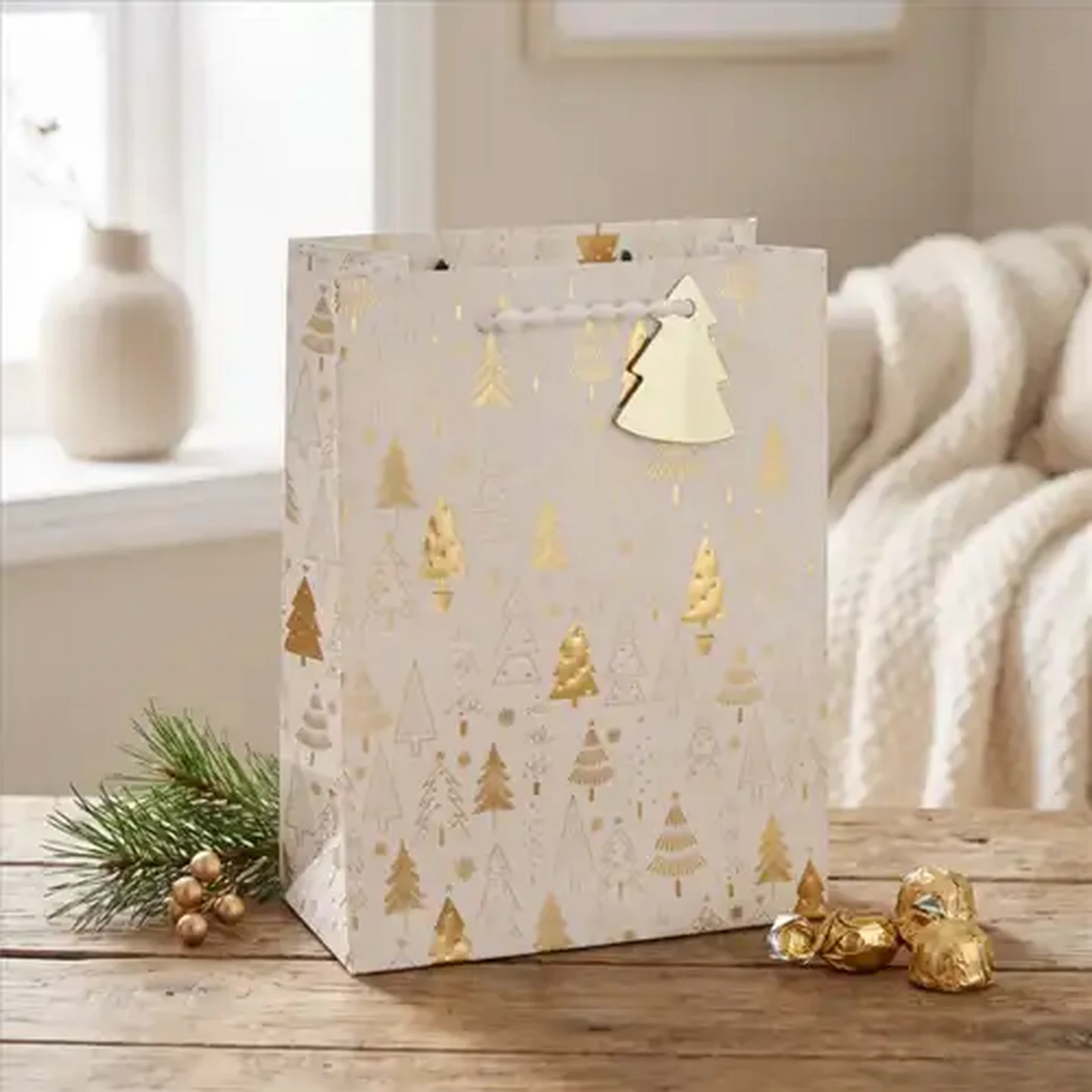 Image of Small Christmas Foil Gift Bag