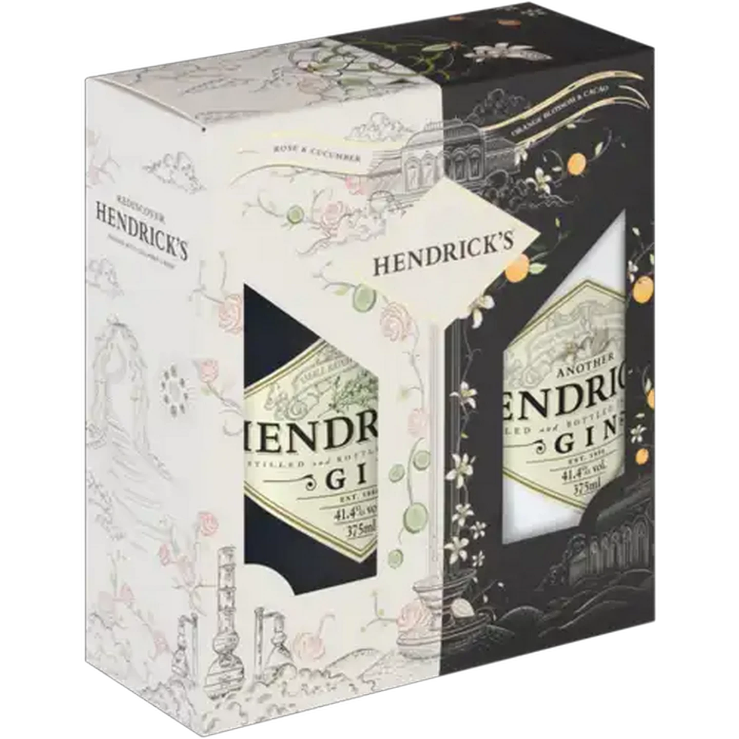Image of Hendrick’s Rose & Cucumber Gin & Orange Blossom & Cacao Gin Gift Set 2 x 375ml 
