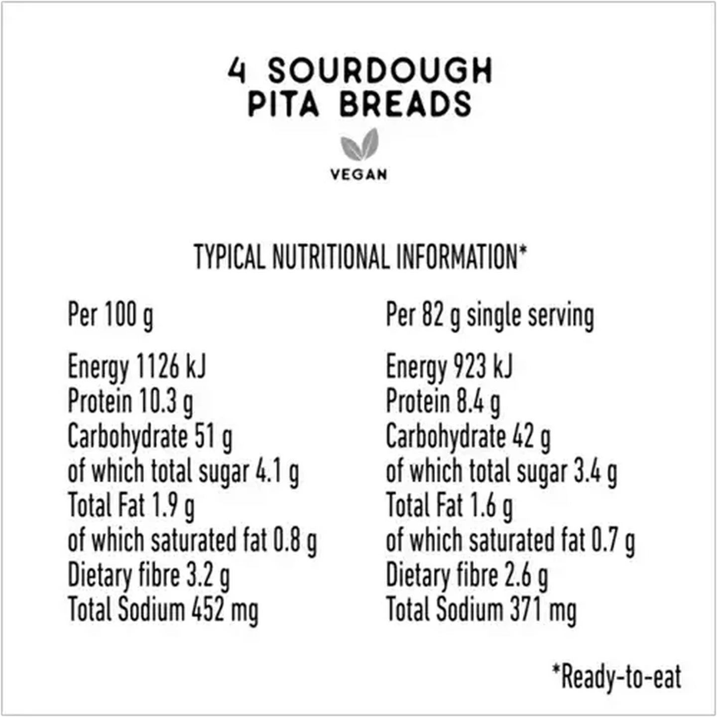 Image of The Bakery Sourdough Pita Bread 4-Pack 