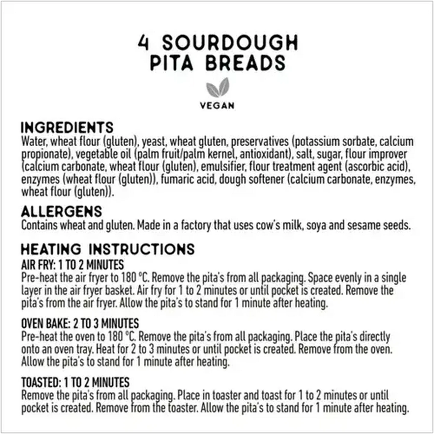 Image of The Bakery Sourdough Pita Bread 4-Pack 
