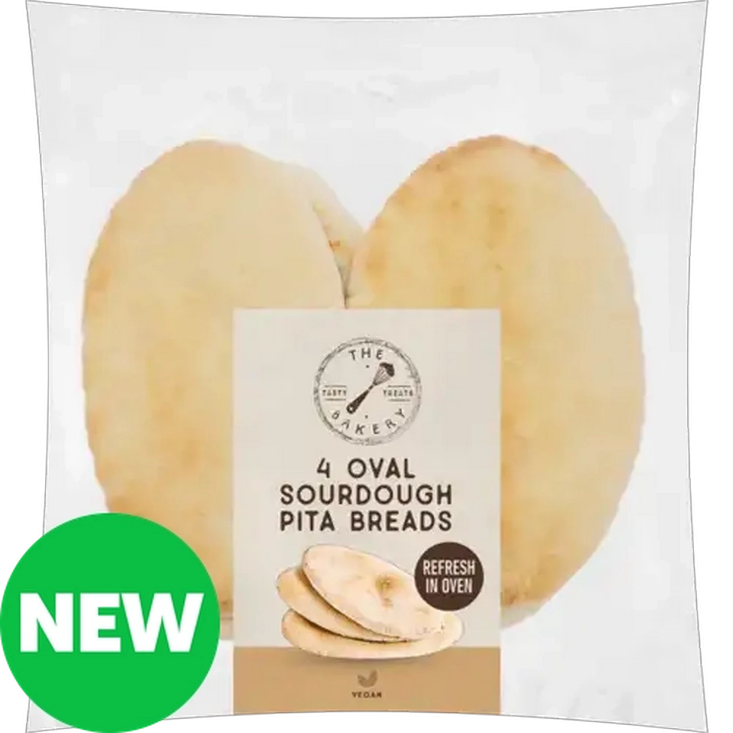 Image of The Bakery Oval Sourdough Pita Bread 4-Pack 