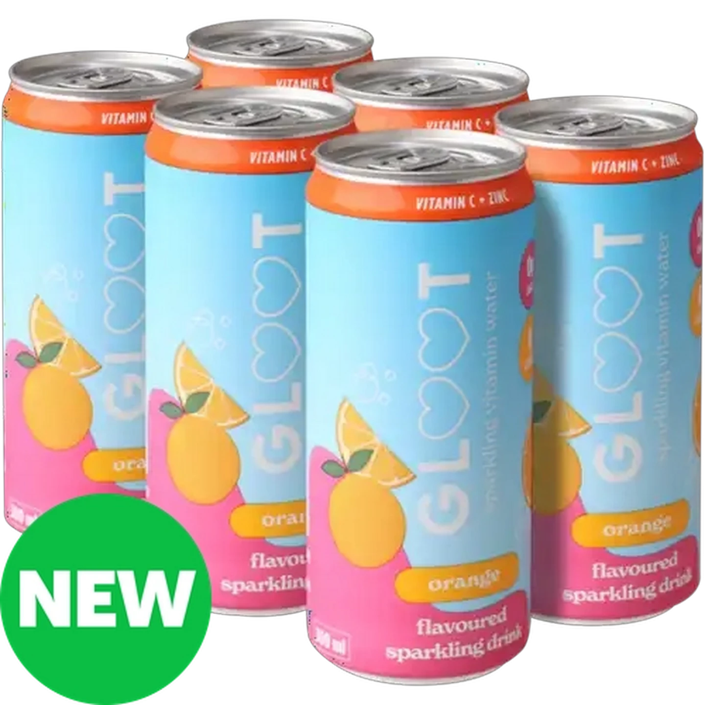 Image of Gloot Orange Flavoured Sparkling Vitamin Water 6 x 300ml 