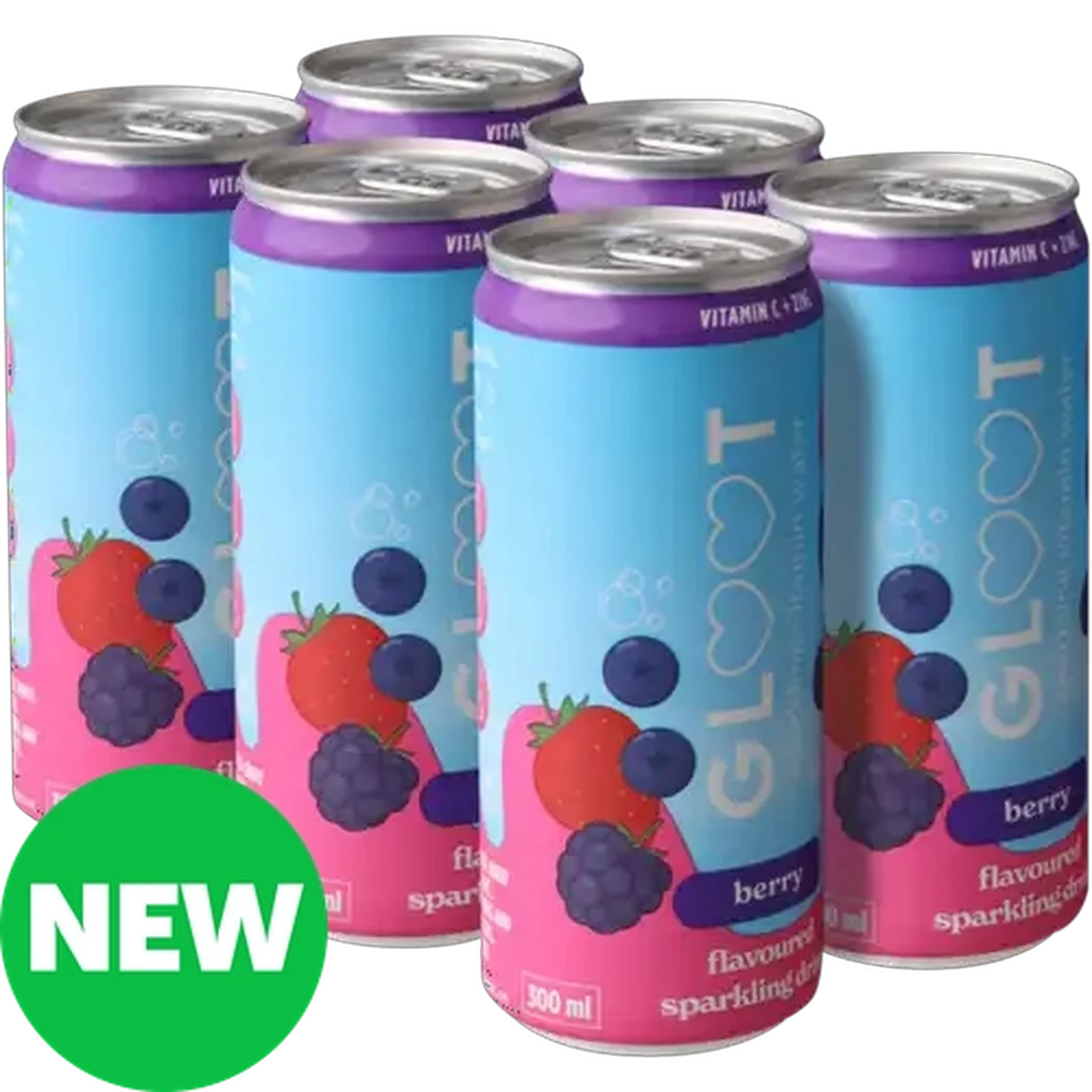 Image of Gloot Berry Flavoured Sparkling Vitamin Water 6 x 300ml 