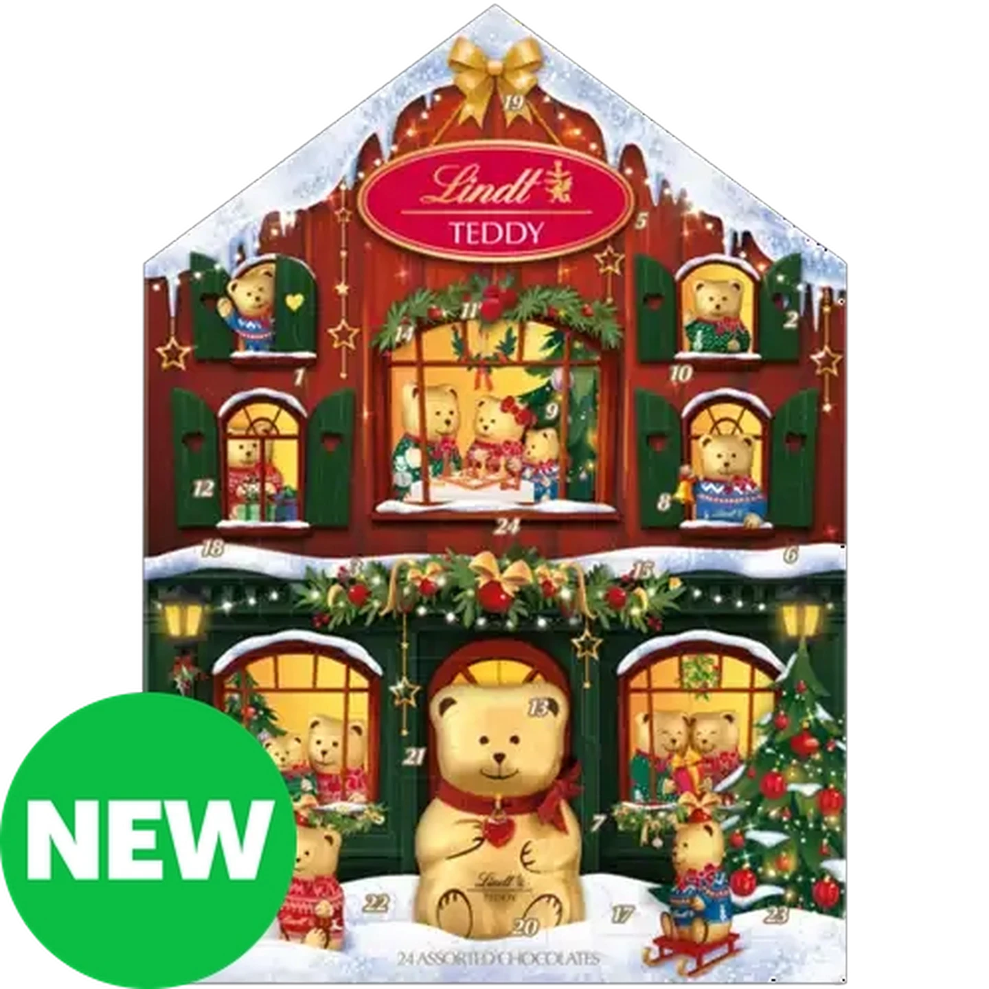Image of Lindt Teddy Assorted Chocolates Advent Calendar 146g 