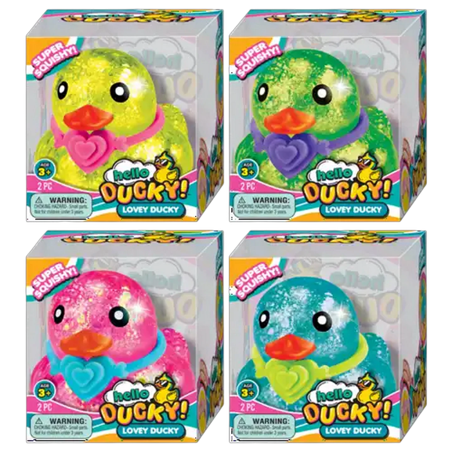 Image of Ja-Ru Hello Ducky Lovey Ducky Super Squishy 2-Piece (Colour May Vary)