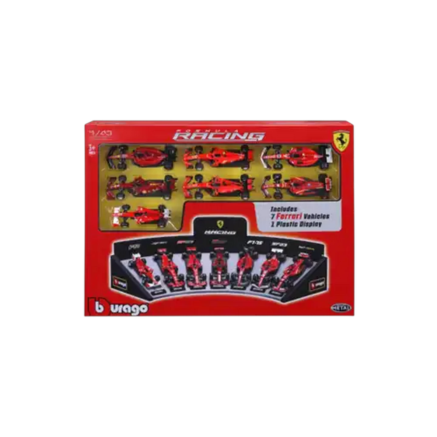 Image of Bburago F1 Ferrari Display 1:43 Scale 7-Pack