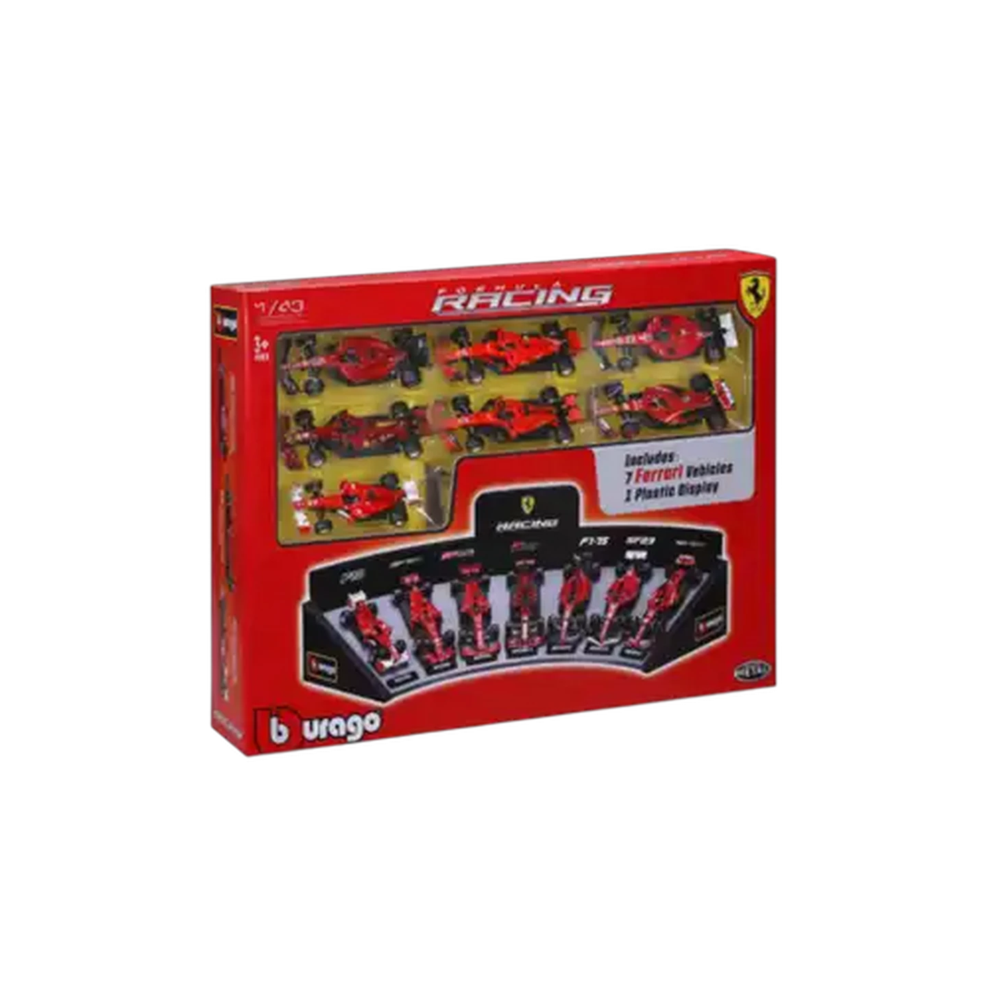 Image of Bburago F1 Ferrari Display 1:43 Scale 7-Pack