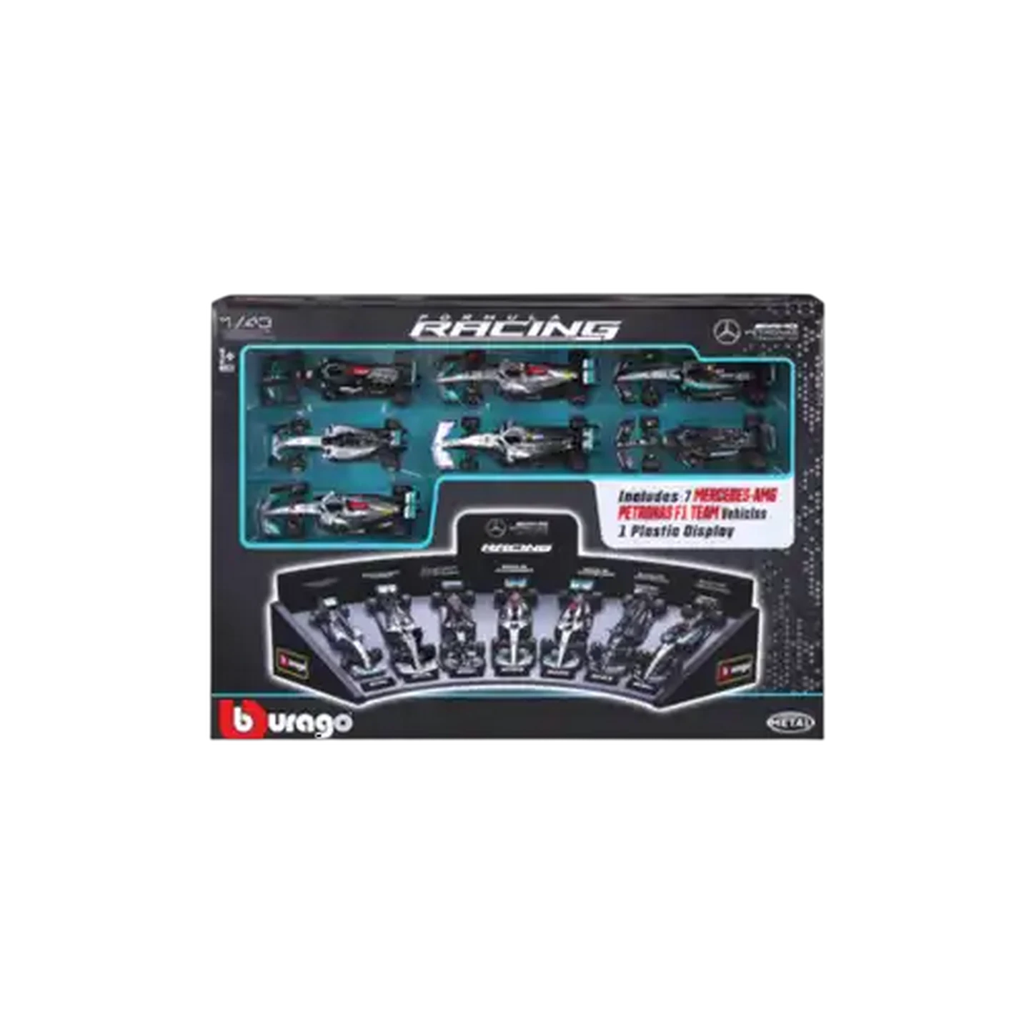 Image of Bburago F1 Mercedes-AMG Display 1:43 Scale 7-Pack