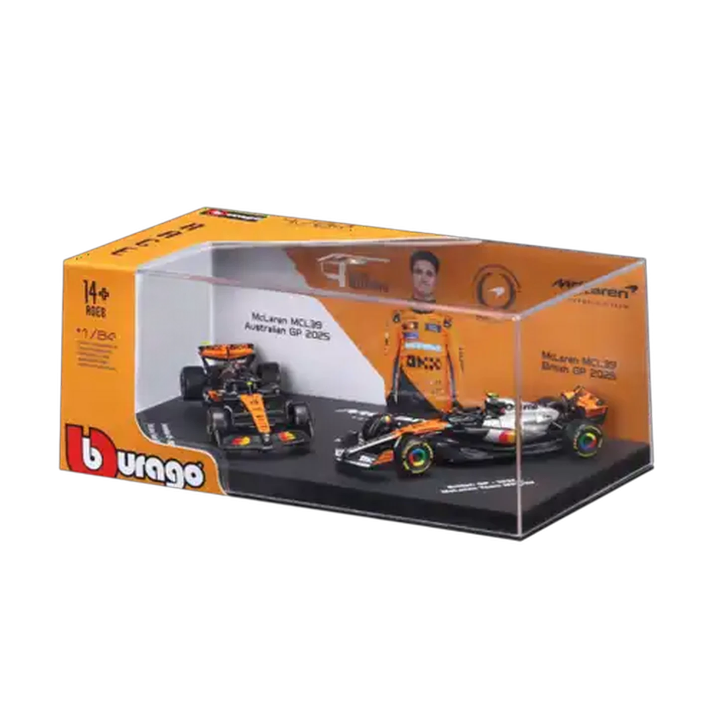 Image of Bburago F1 McLaren Hard Case 1:64 Scale 2-Pack (Lando Norris)