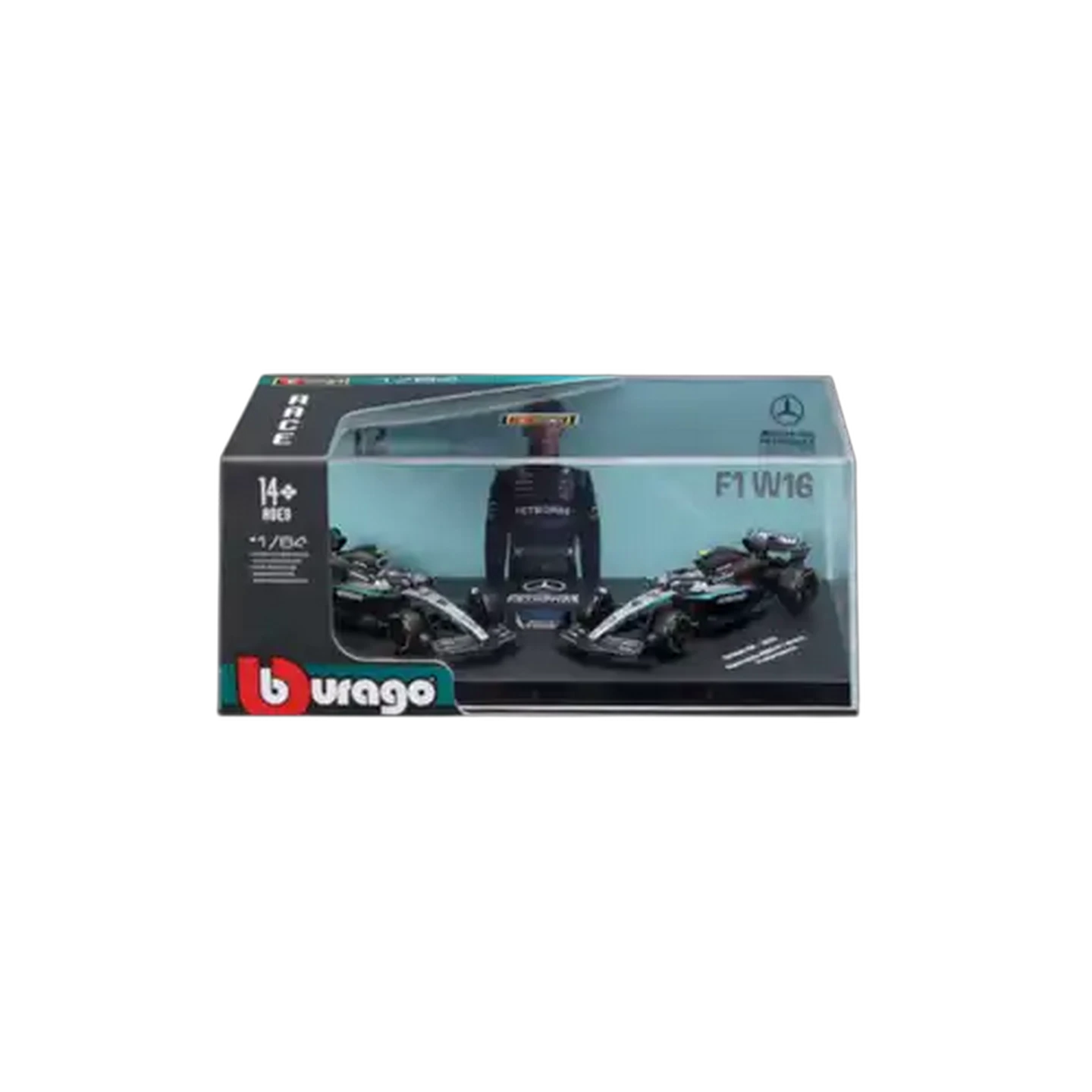 Image of Bburago F1 Mercedes-AMG Hard Case 1:64 Scale 2-Pack (Kimi Antonelli)