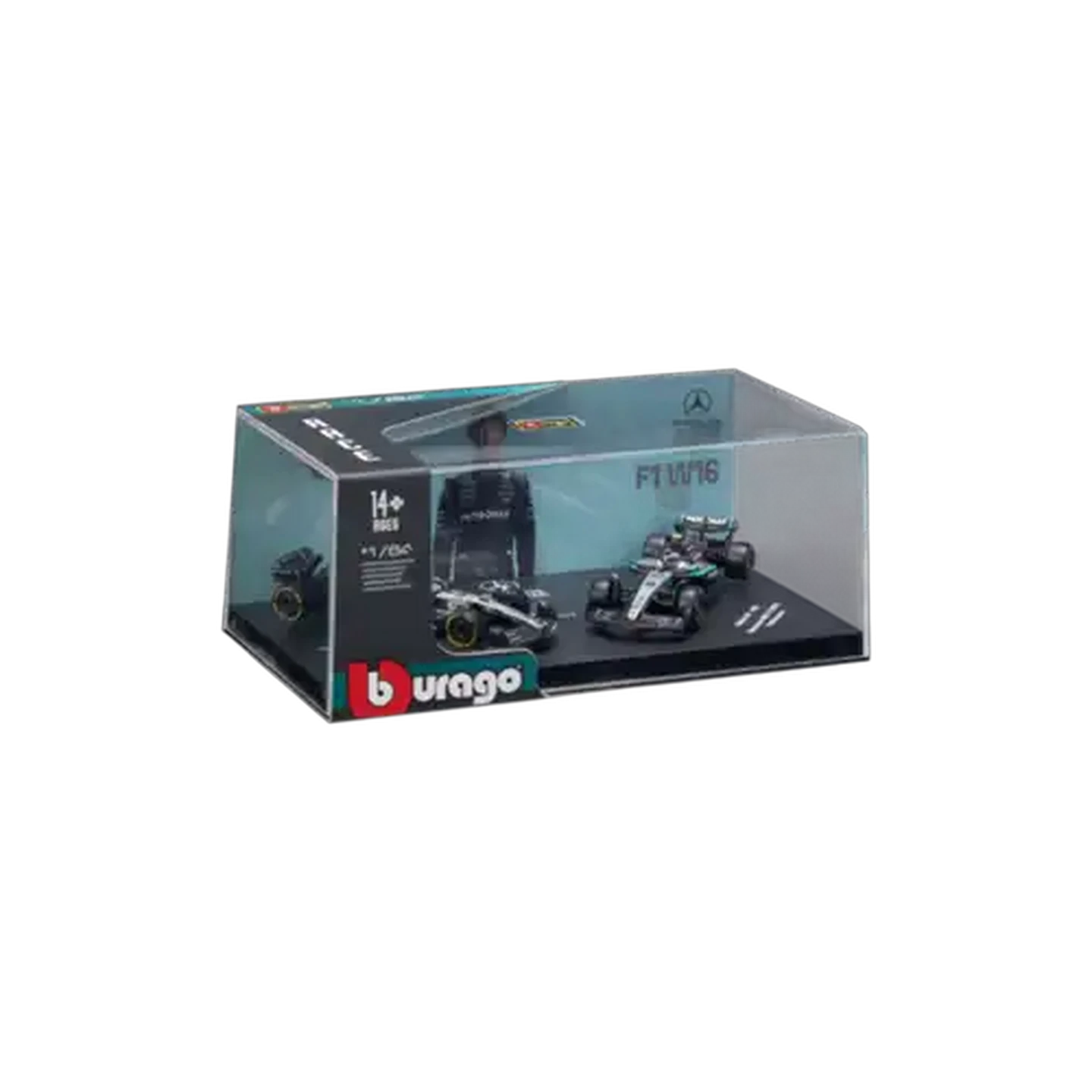 Image of Bburago F1 Mercedes-AMG Hard Case 1:64 Scale 2-Pack (Kimi Antonelli)