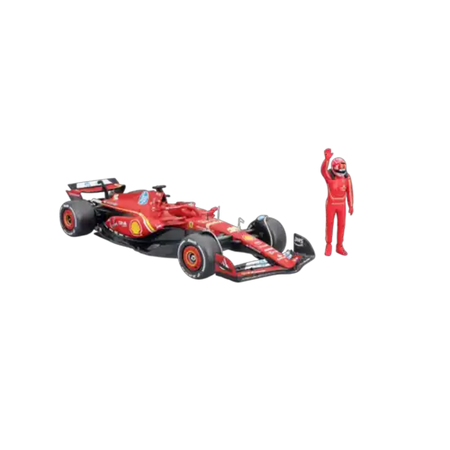 Image of Bburago F1 #16 Ferrari Racing SF-24 2024 With Driver Figurine 1:24 Scale (Charles Leclerc)