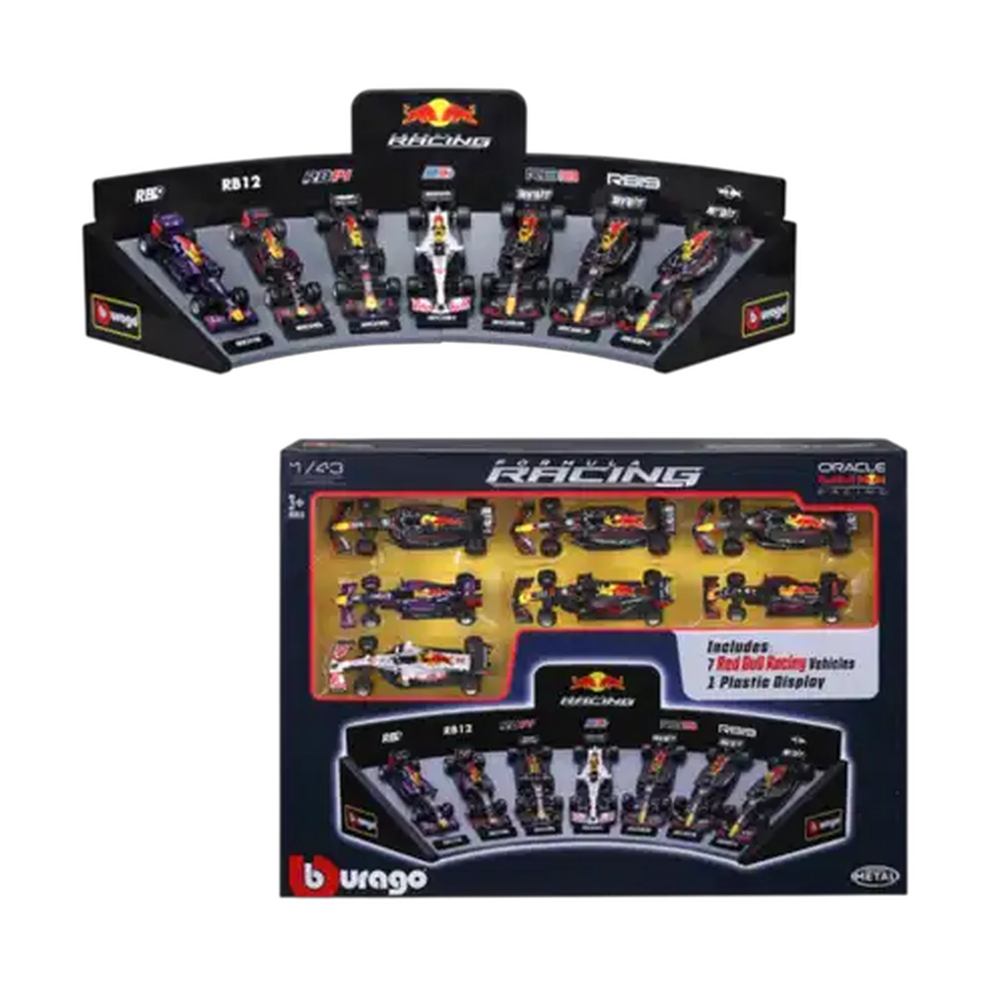 Image of Bburago F1 Red Bull Display 1:43 Scale 7-Pack