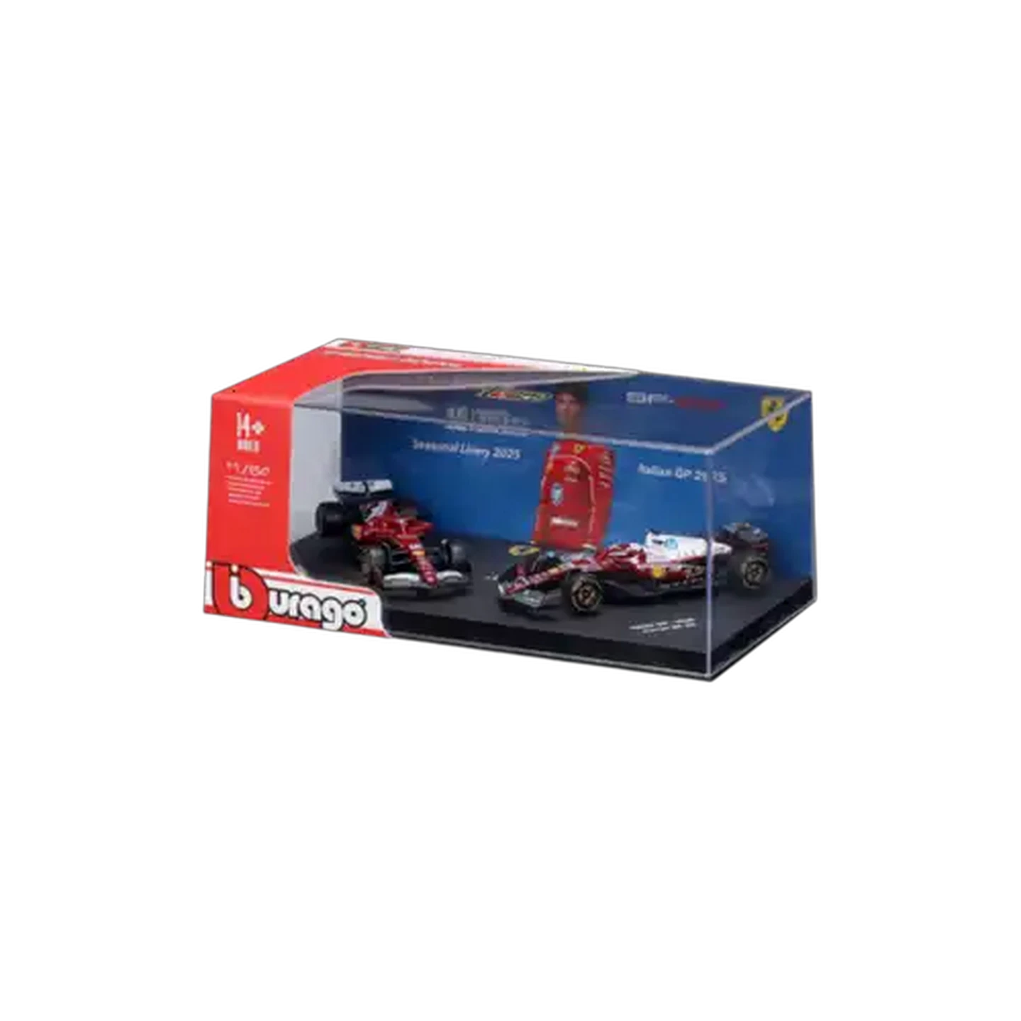 Image of Bburago F1 #16 Ferrari Hard Case 1:64 Scale 2-Pack (Charles Leclerc)