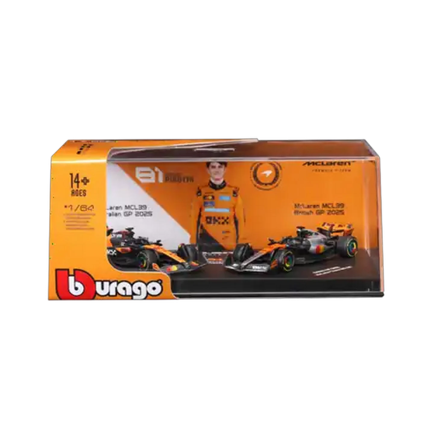 Image of Bburago F1 McLaren Hard Case 1:64 Scale 2-Pack (Oscar Piastri)