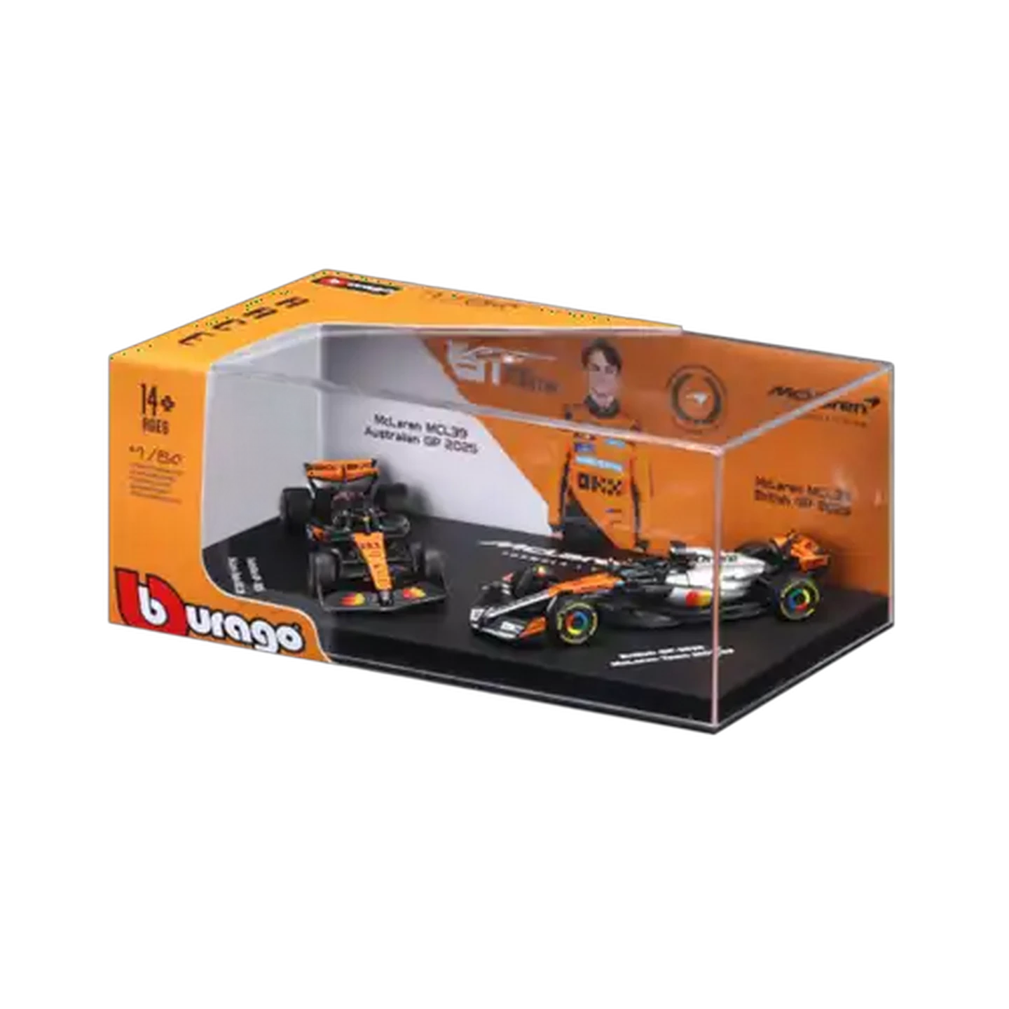Image of Bburago F1 McLaren Hard Case 1:64 Scale 2-Pack (Oscar Piastri)
