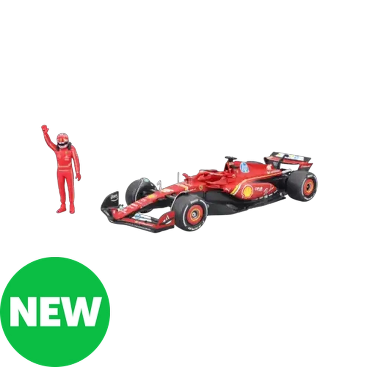 Image of Bburago F1 #16 Ferrari Racing SF-24 2024 With Driver Figurine 1:24 Scale (Charles Leclerc)