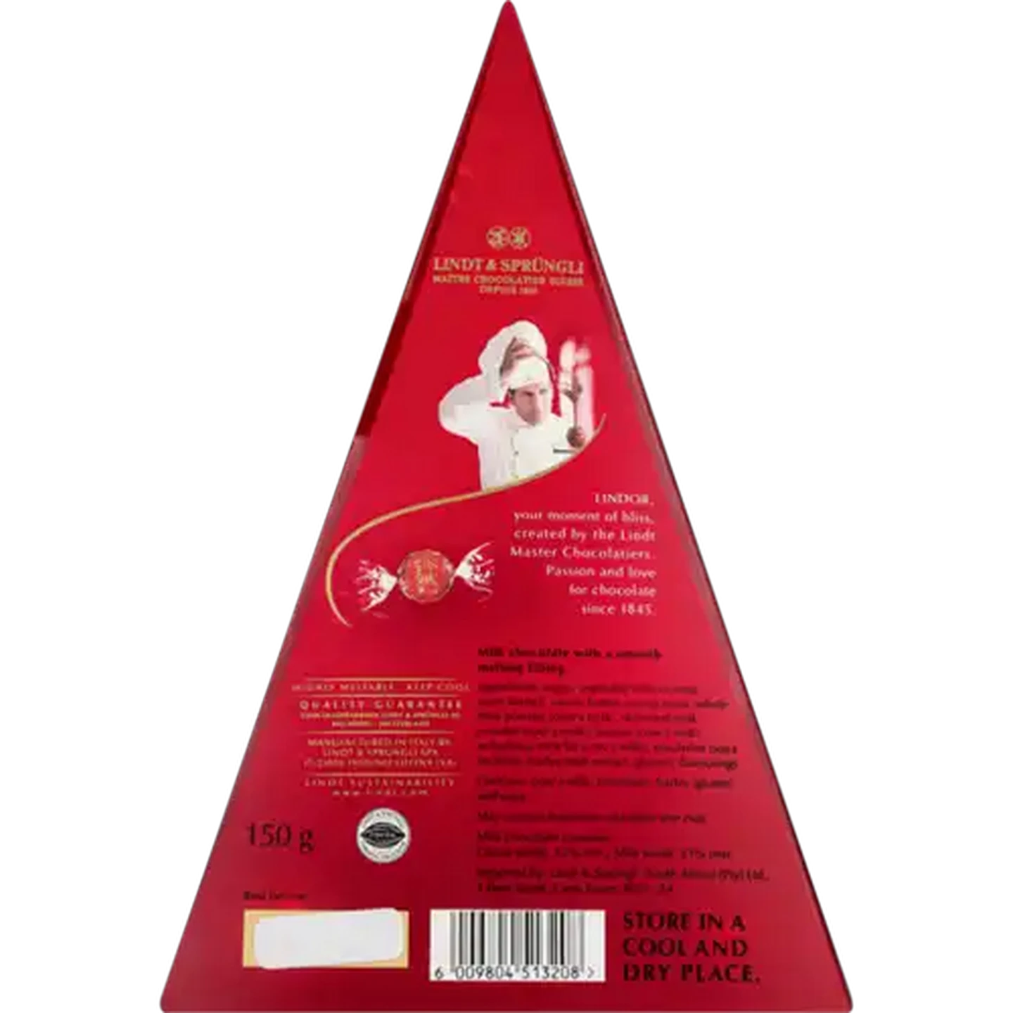 Image of Lindt LINDOR Milk Chocolate Christmas Tree 150g 