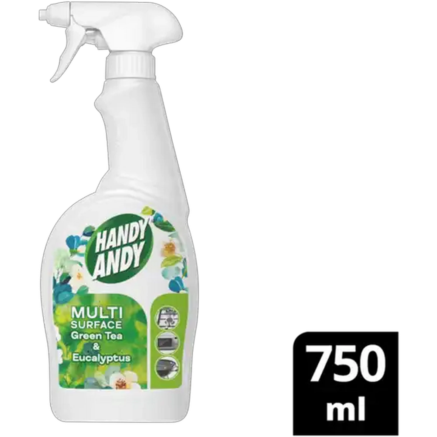 Image of Handy Andy Green Tea & Eucalyptus 3-in-1 Multi-Surface Cleaner Spray 750ml 