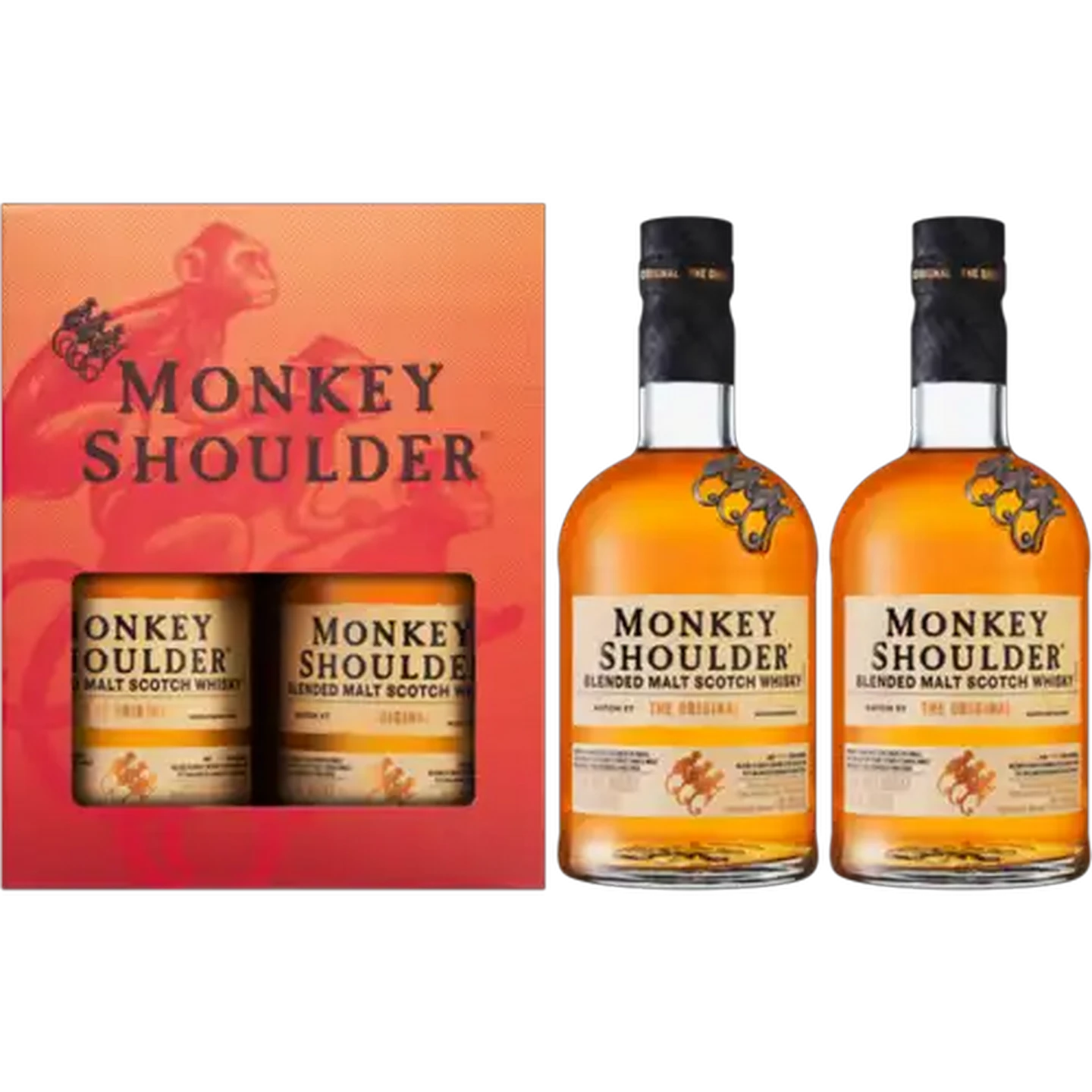 Image of Monkey Shoulder Blended Malt Scotch Whisky Gift Pack Boxes 2 x 750ml 