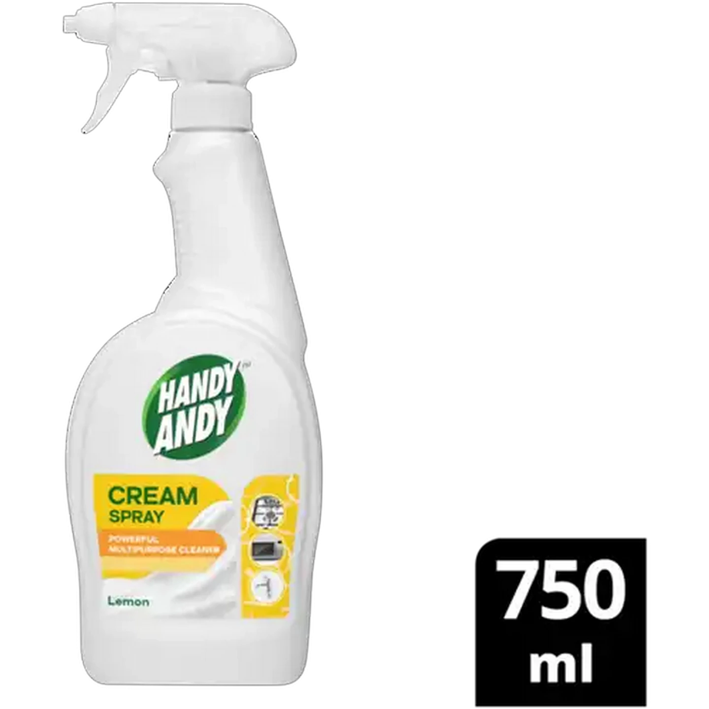 Image of Handy Andy Lemon Powerful Multipurpose Cleaner Cream Spray 750ml 
