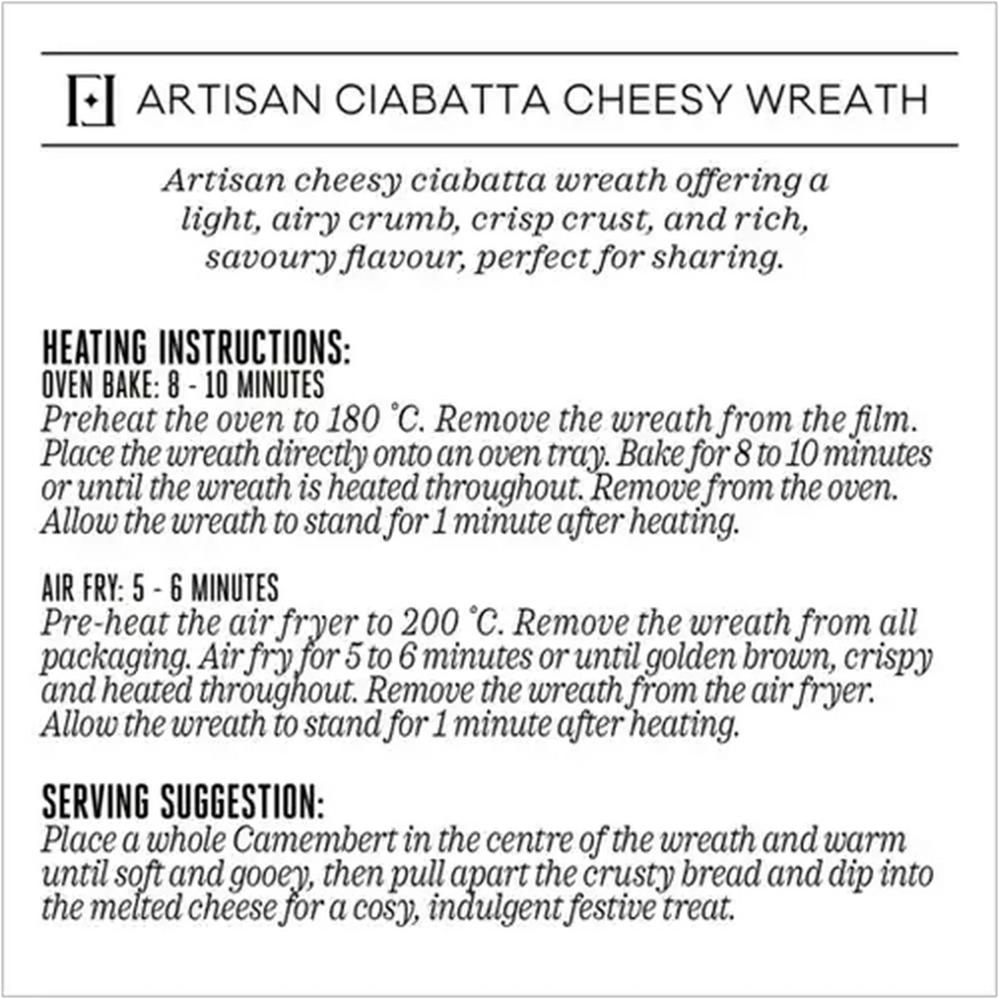 Image of Forage And Feast Limited Edition Artisan Ciabatta Cheesy Wreath 380g 