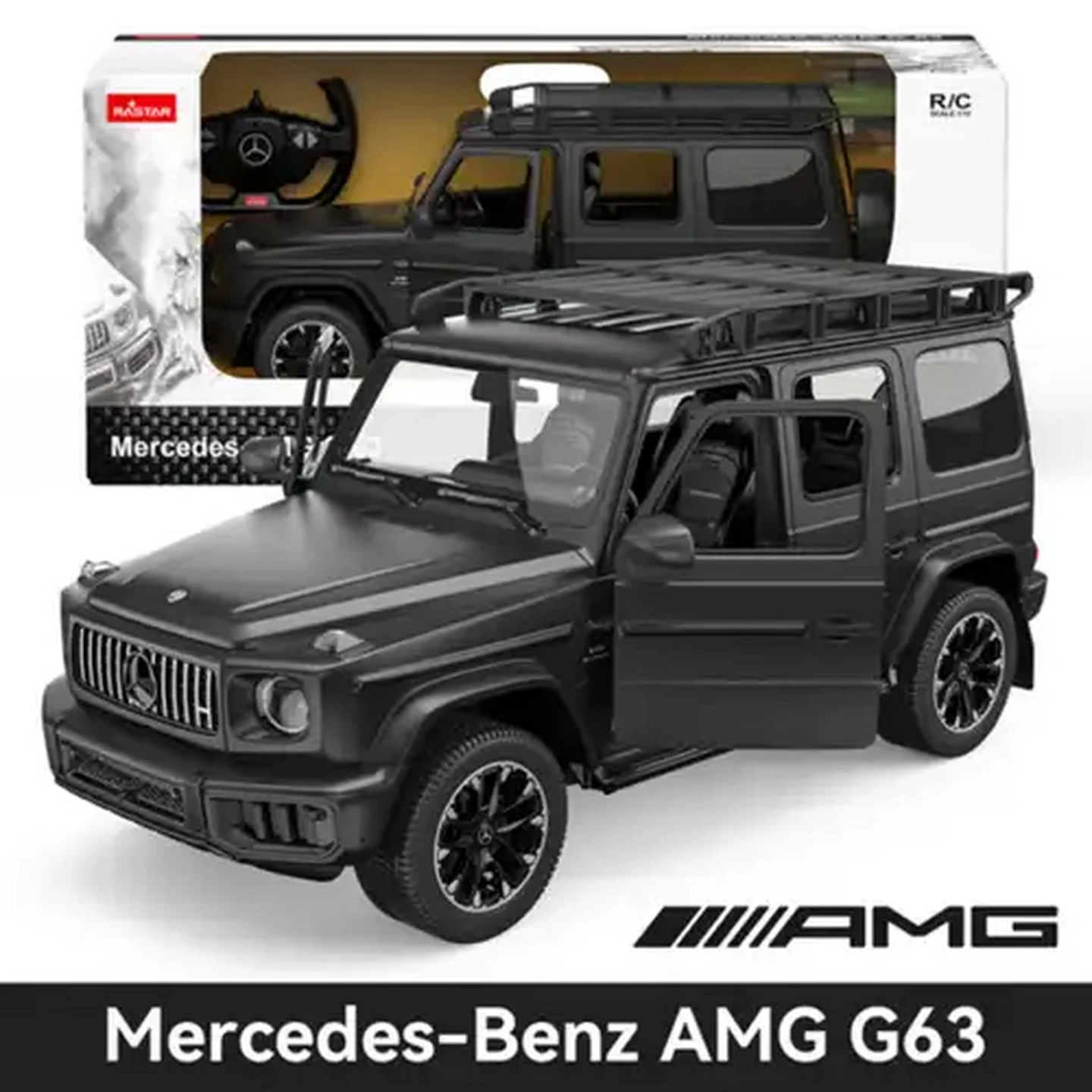 Image of Rastar 1:10 Mercedes-AMG G63 Remote Control Car Matt Black