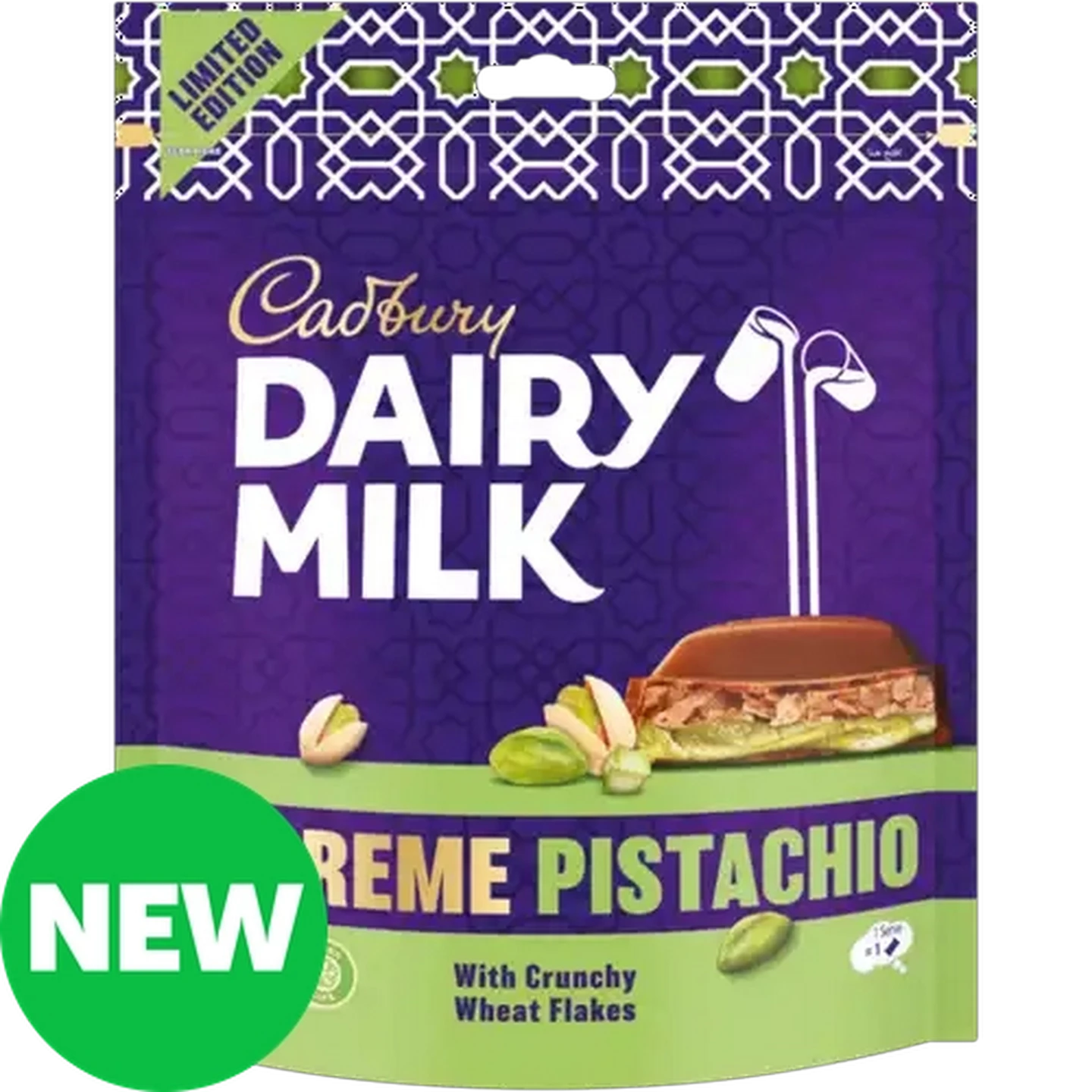 Image of Cadbury Dairy Milk Limited Edition Supreme Pistachio Chocolate Bars 145g 