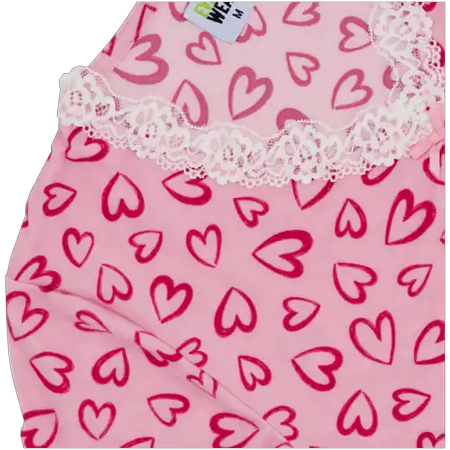 Image of Every Wear Ladies Pink Hearts Sleep Dress XL