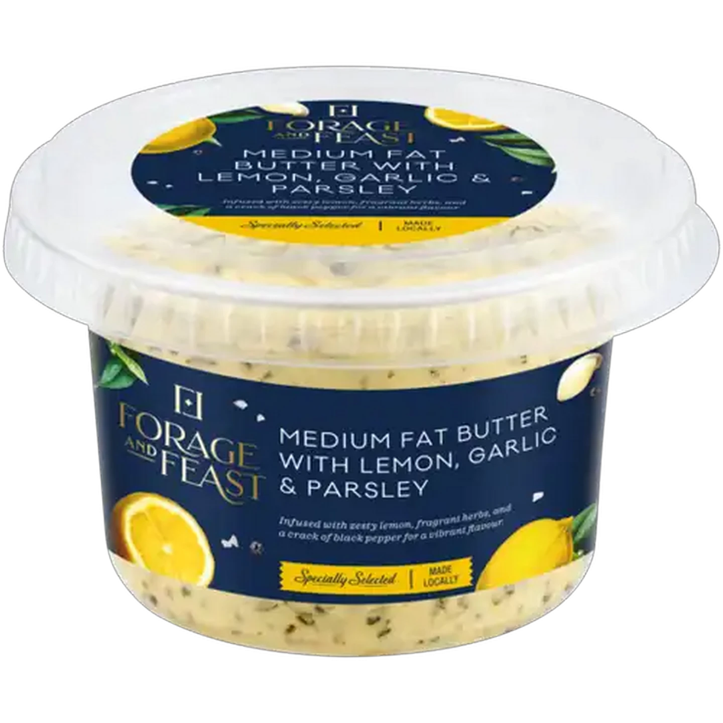 Image of Forage And Feast Medium Fat Butter with Lemon, Garlic & Parsley 160g 
