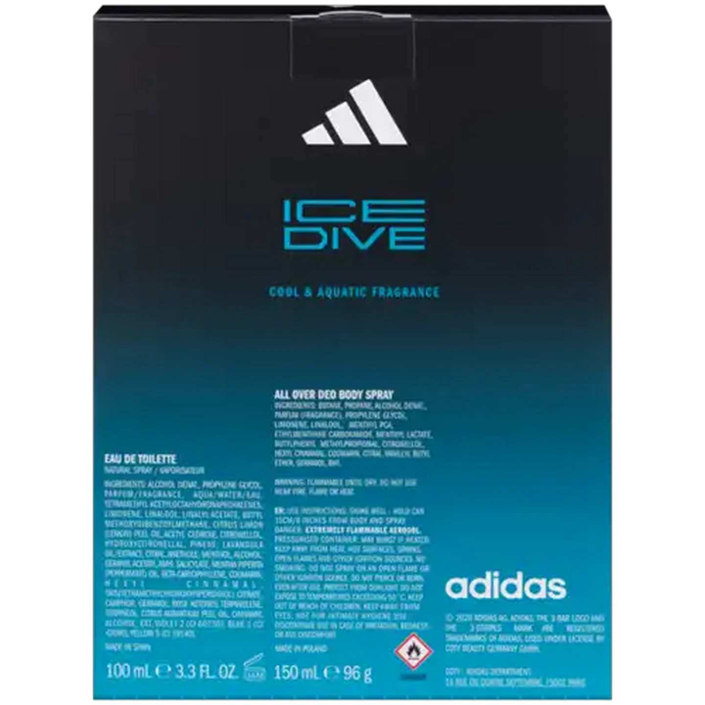 Image of Adidas Ice Dive Cool & Aquatic Eau de Toilette & Body Spray Gift Pack 2 Piece 