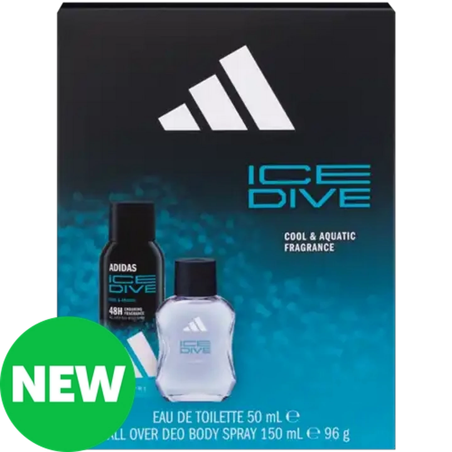 Image of Adidas Ice Dive Cool & Aquatic Eau de Toilette & Body Spray Gift Pack 2 Piece 
