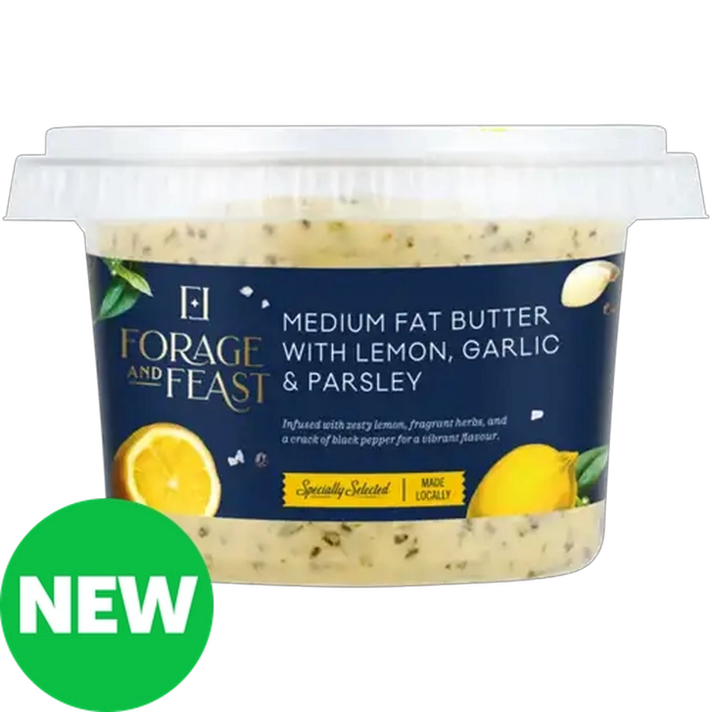 Image of Forage And Feast Medium Fat Butter with Lemon, Garlic & Parsley 160g 