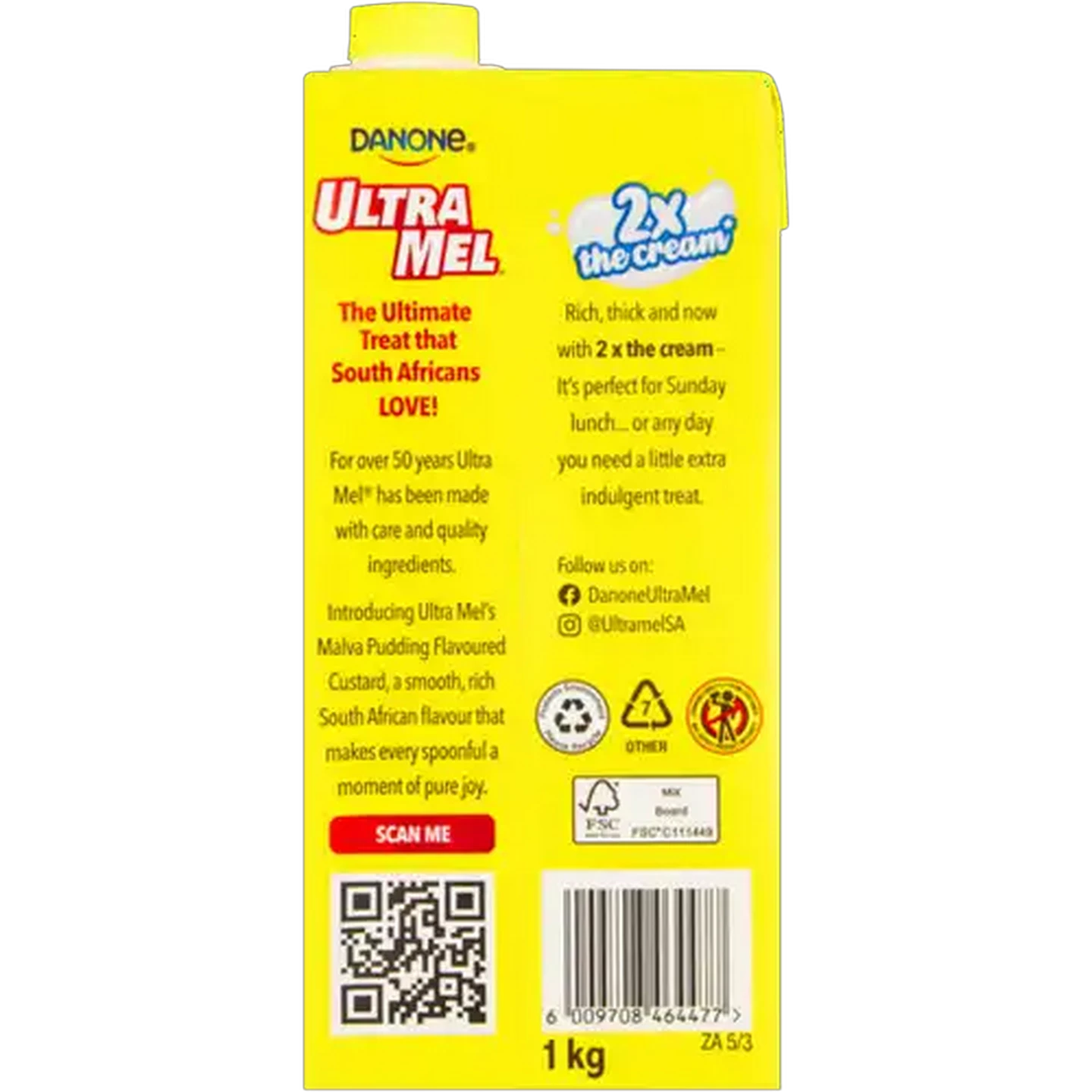 Image of Danone Ultra Mel Malva Pudding Flavoured Limited Edition Custard 1kg 